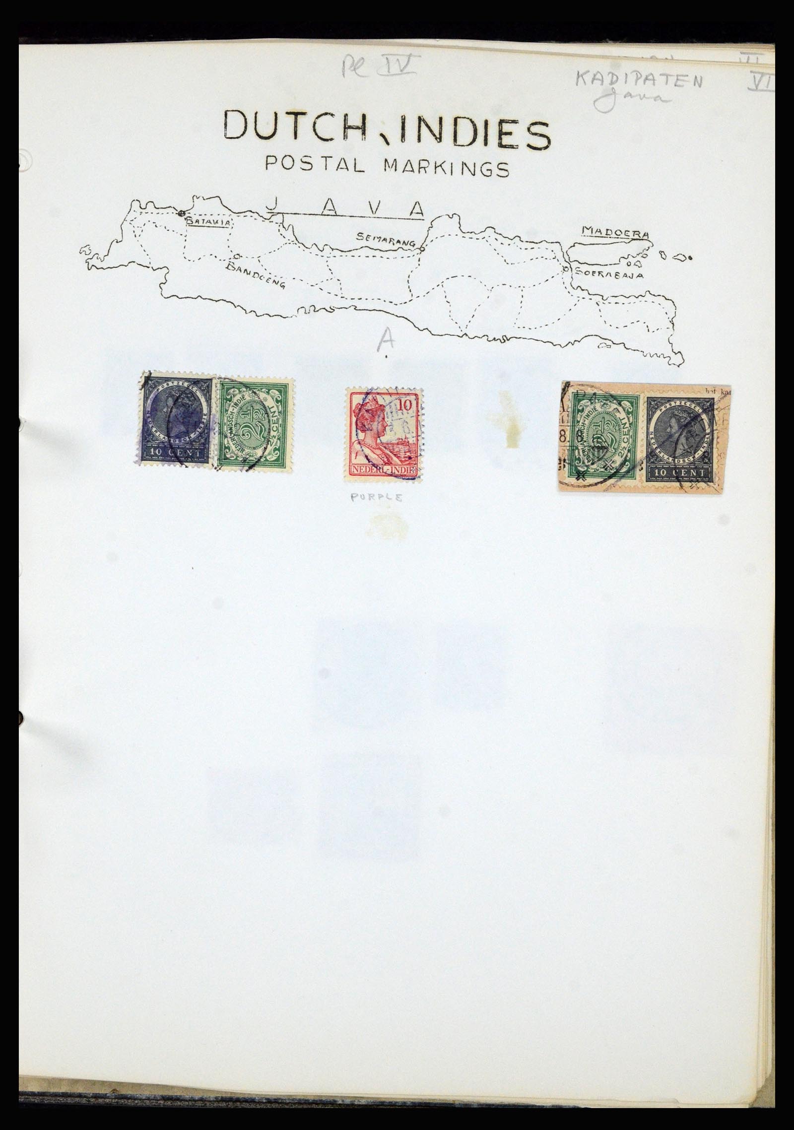 36841 042 - Stamp collection 36841 Dutch east Indies short bar cancels.