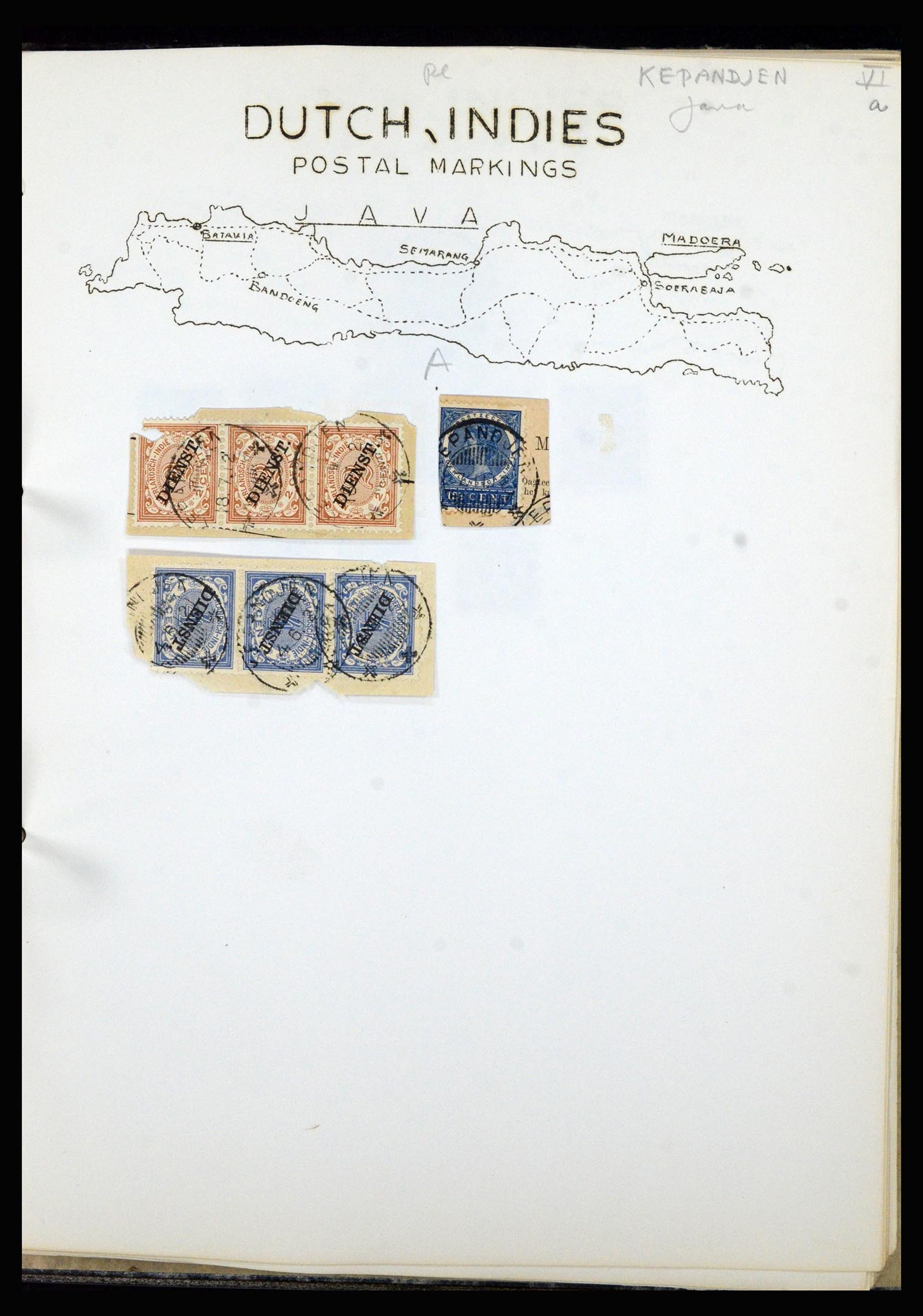 36841 045 - Stamp collection 36841 Dutch east Indies short bar cancels.