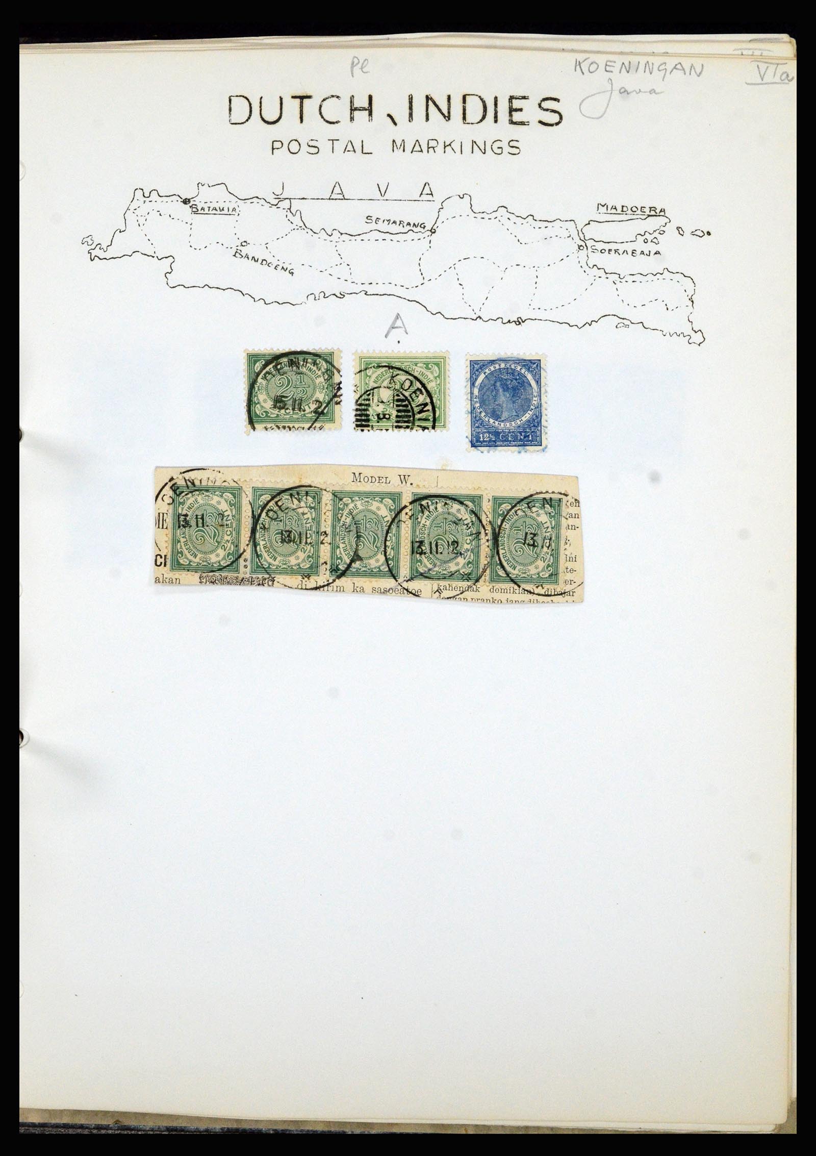 36841 050 - Stamp collection 36841 Dutch east Indies short bar cancels.