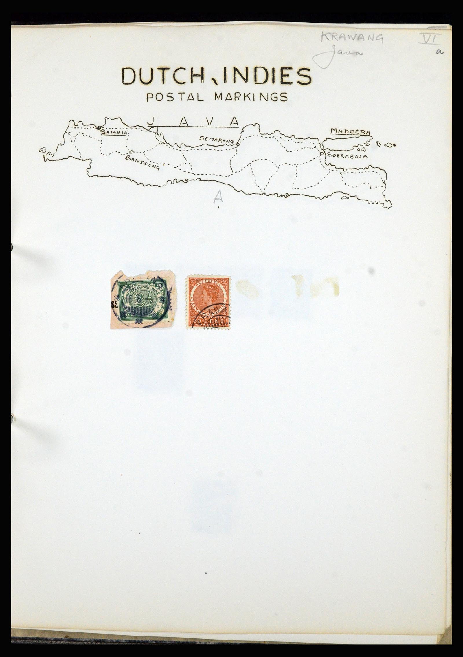 36841 053 - Stamp collection 36841 Dutch east Indies short bar cancels.