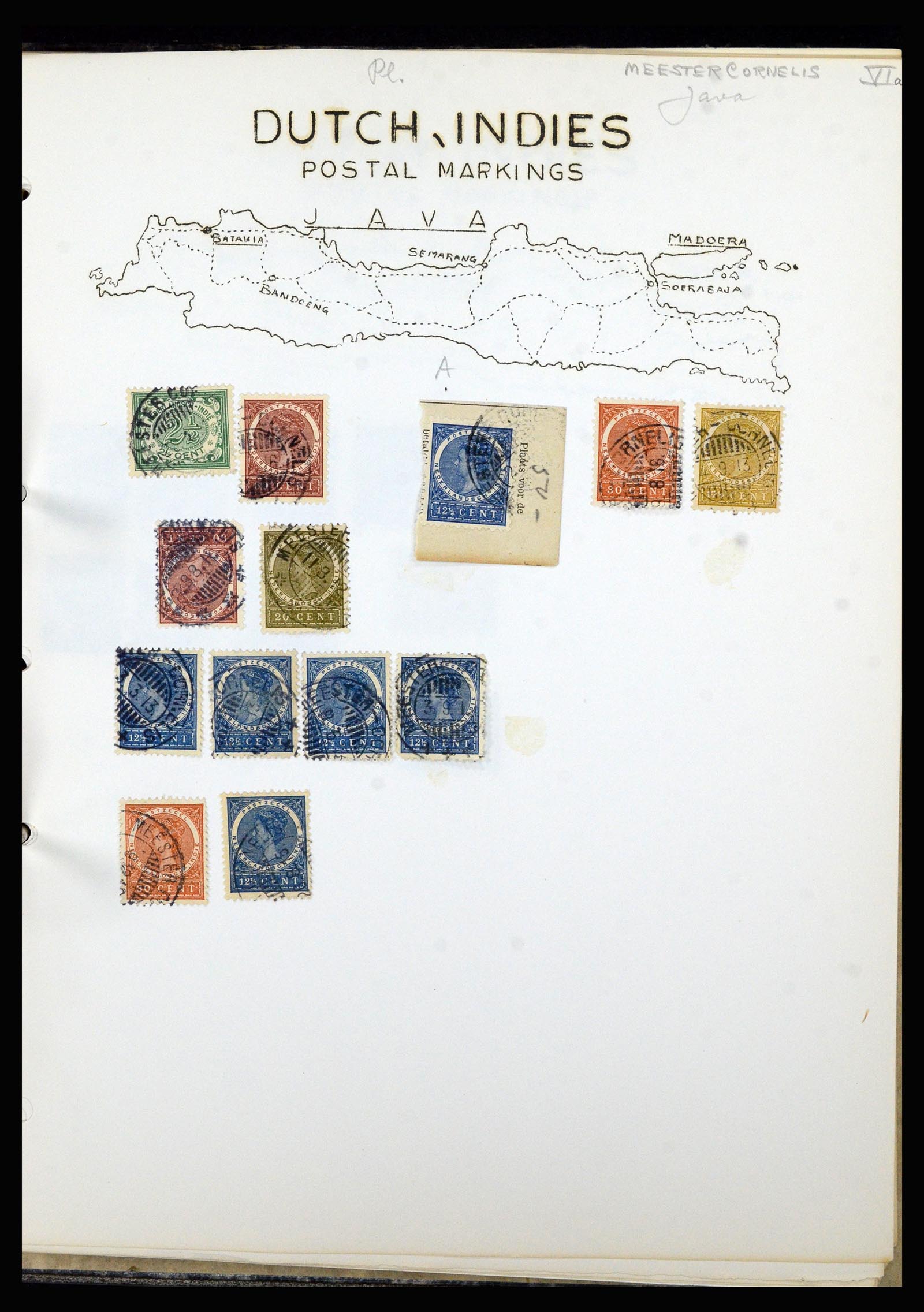 36841 066 - Stamp collection 36841 Dutch east Indies short bar cancels.