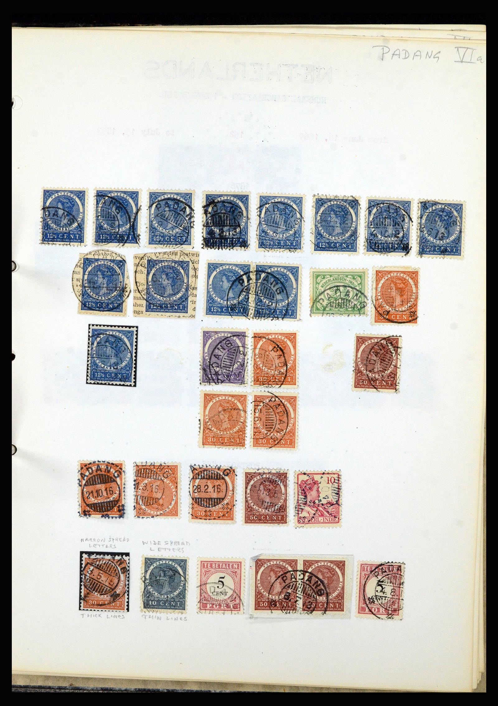 36841 078 - Stamp collection 36841 Dutch east Indies short bar cancels.