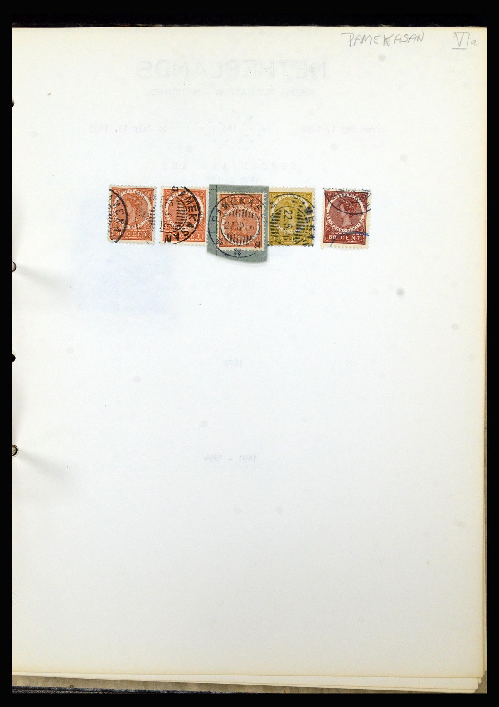 36841 083 - Stamp collection 36841 Dutch east Indies short bar cancels.