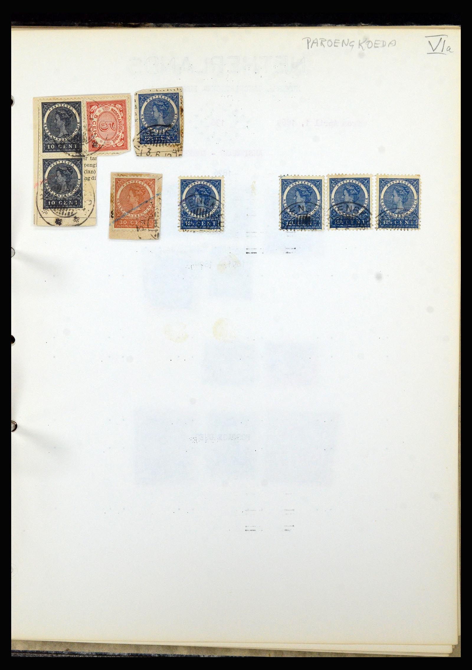 36841 085 - Stamp collection 36841 Dutch east Indies short bar cancels.