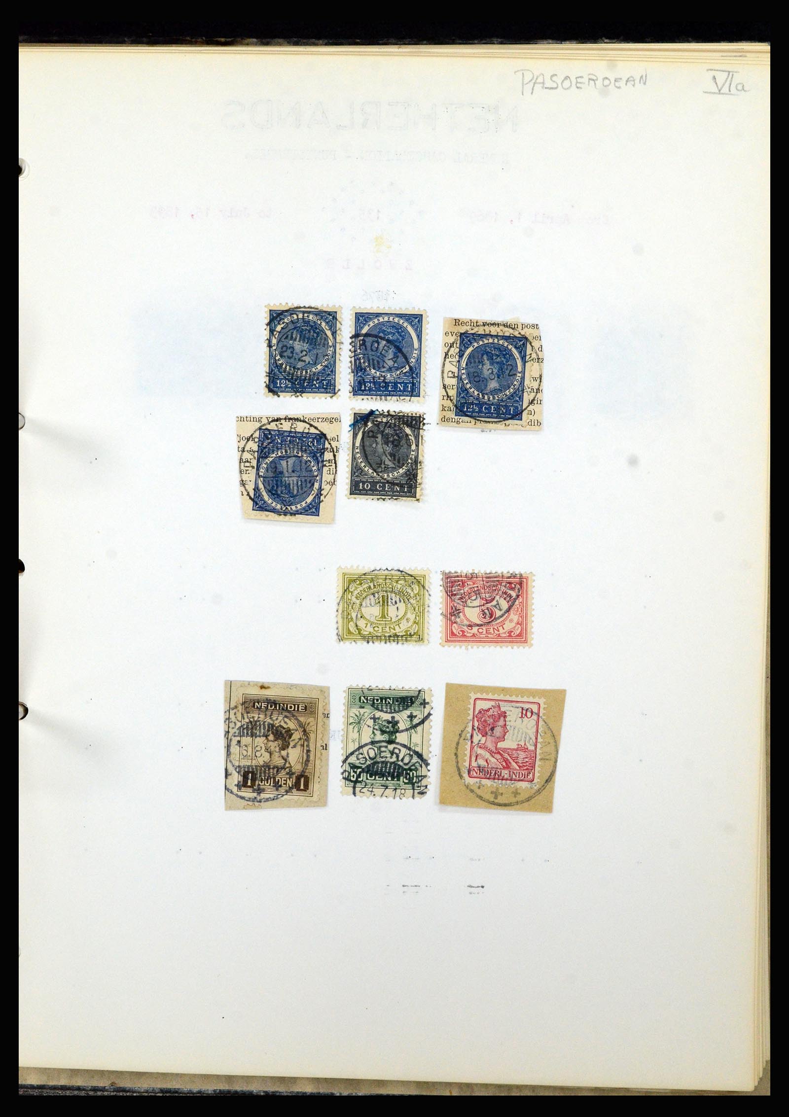 36841 086 - Stamp collection 36841 Dutch east Indies short bar cancels.