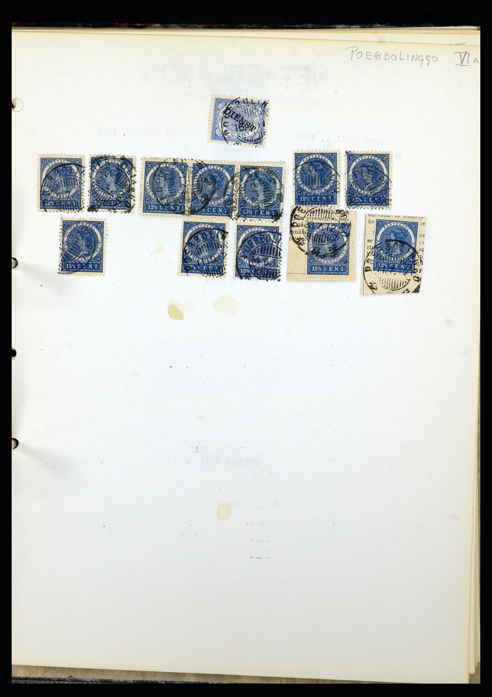 36841 093 - Stamp collection 36841 Dutch east Indies short bar cancels.