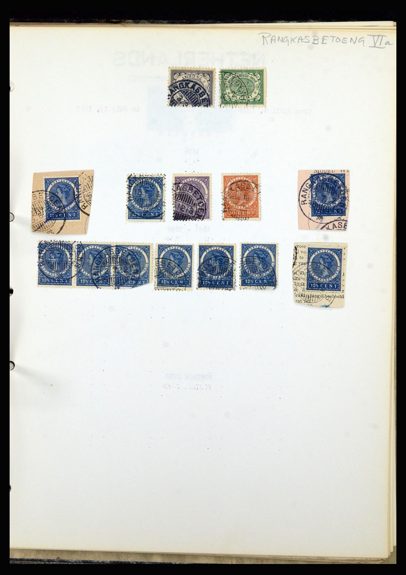 36841 100 - Stamp collection 36841 Dutch east Indies short bar cancels.