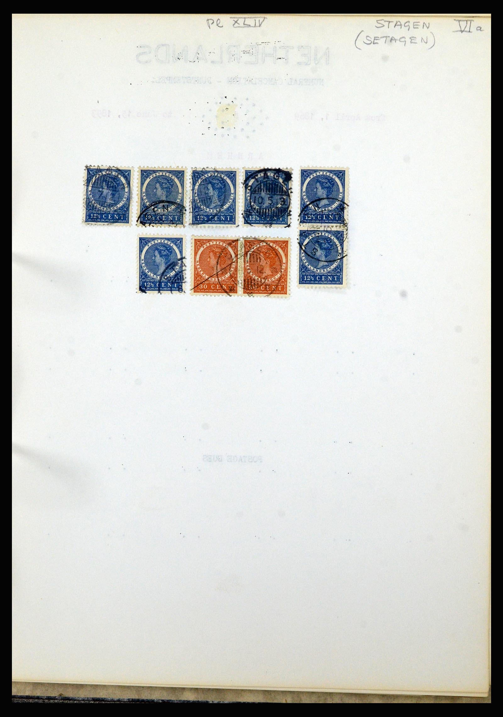 36841 144 - Stamp collection 36841 Dutch east Indies short bar cancels.
