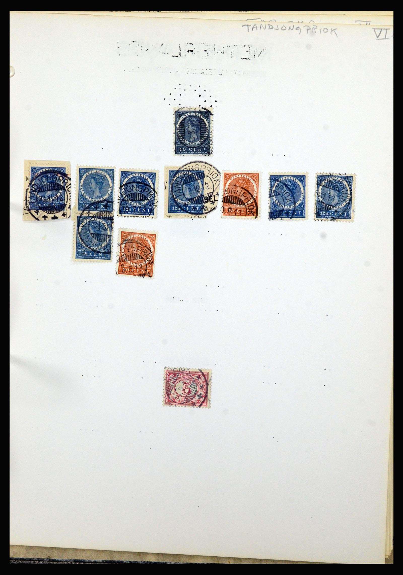 36841 153 - Stamp collection 36841 Dutch east Indies short bar cancels.