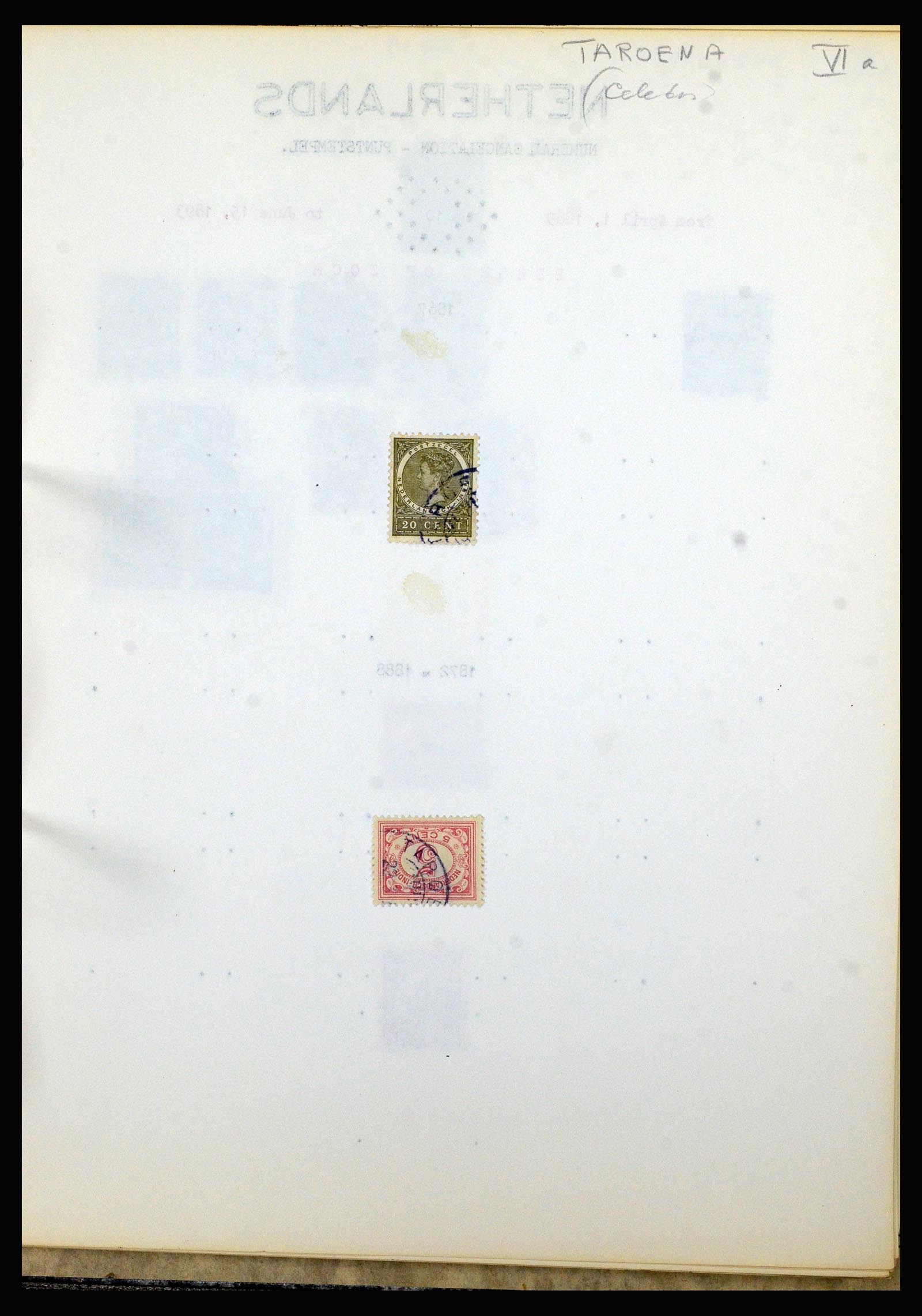 36841 154 - Stamp collection 36841 Dutch east Indies short bar cancels.