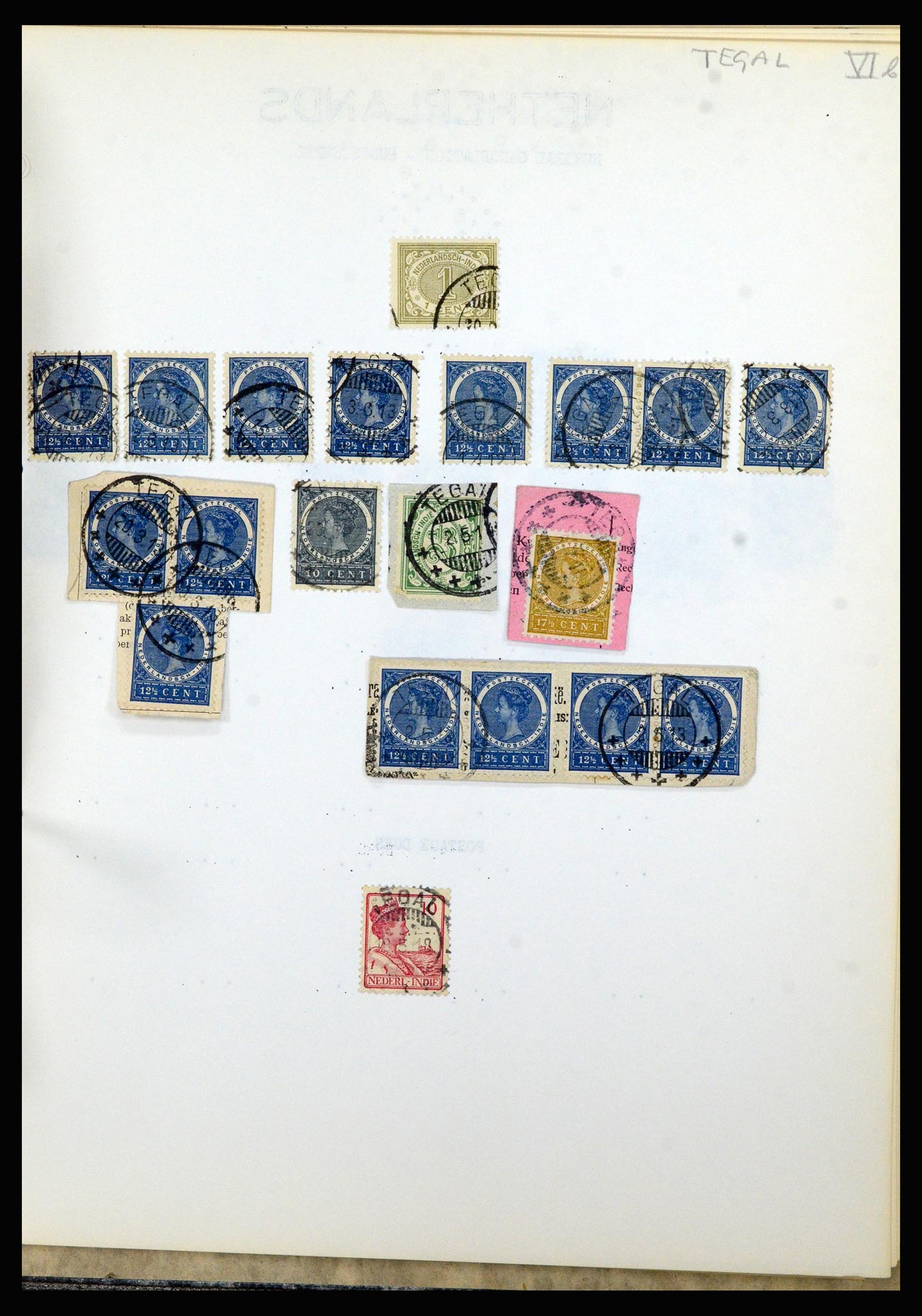 36841 161 - Postzegelverzameling 36841 Nederlands Indië kortebalk stempels.