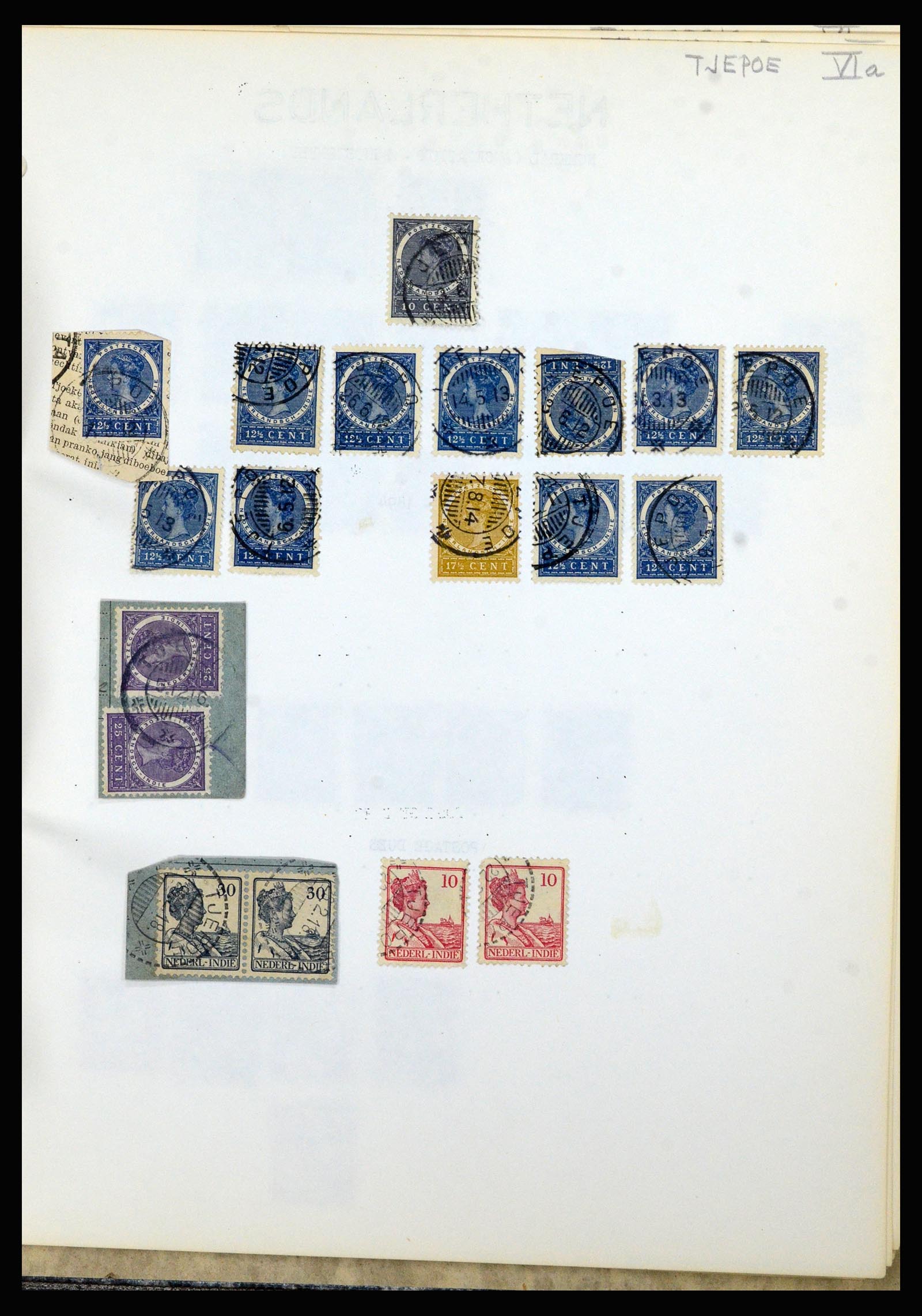 36841 165 - Stamp collection 36841 Dutch east Indies short bar cancels.