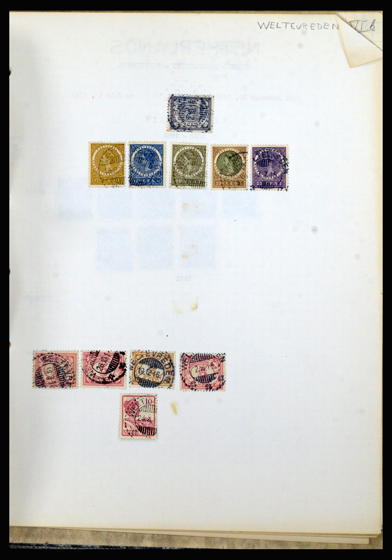 36841 187 - Stamp collection 36841 Dutch east Indies short bar cancels.
