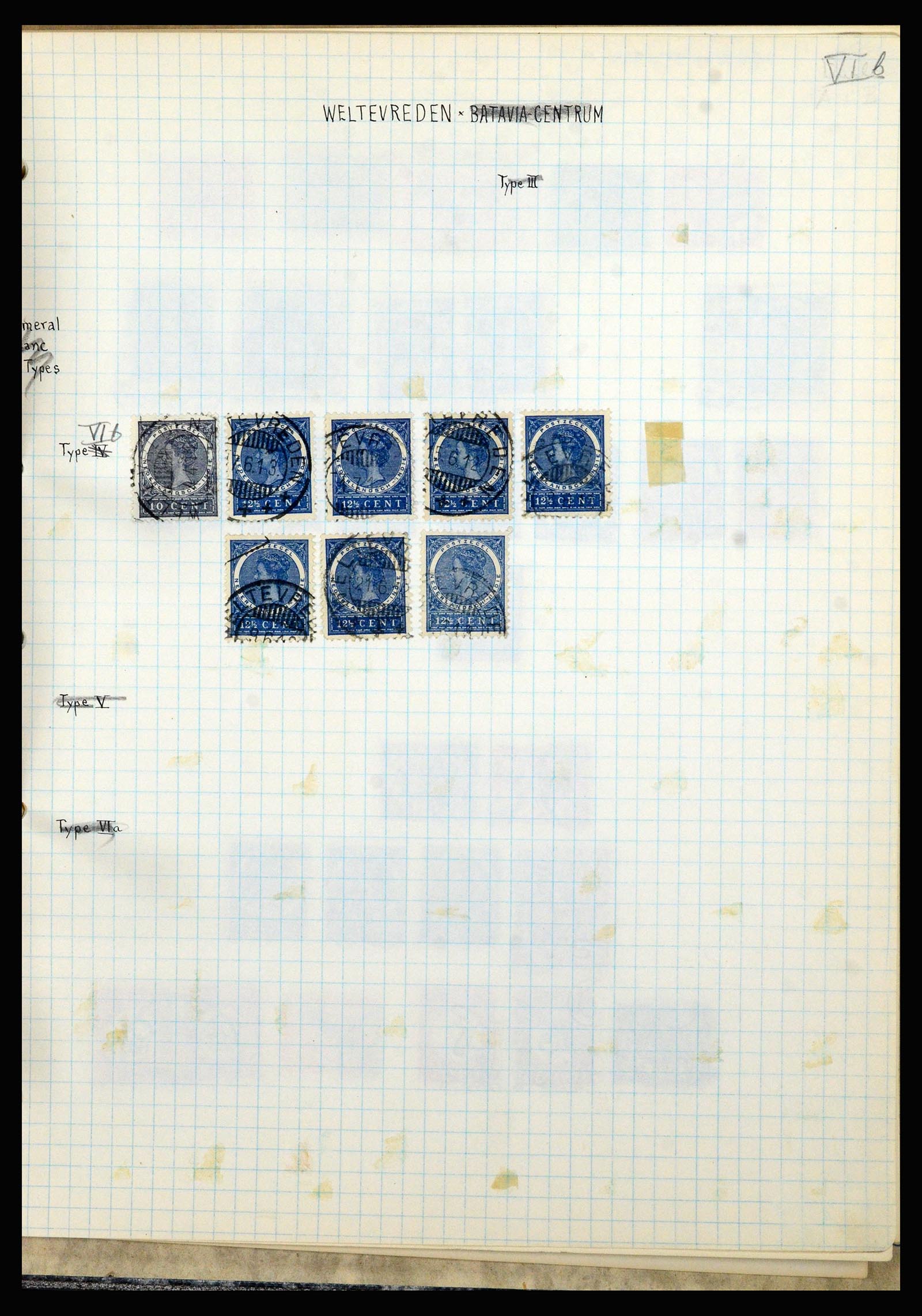 36841 188 - Postzegelverzameling 36841 Nederlands Indië kortebalk stempels.