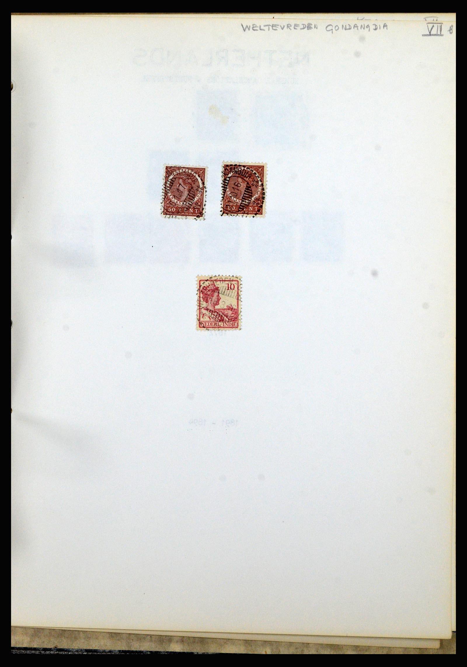 36841 190 - Postzegelverzameling 36841 Nederlands Indië kortebalk stempels.