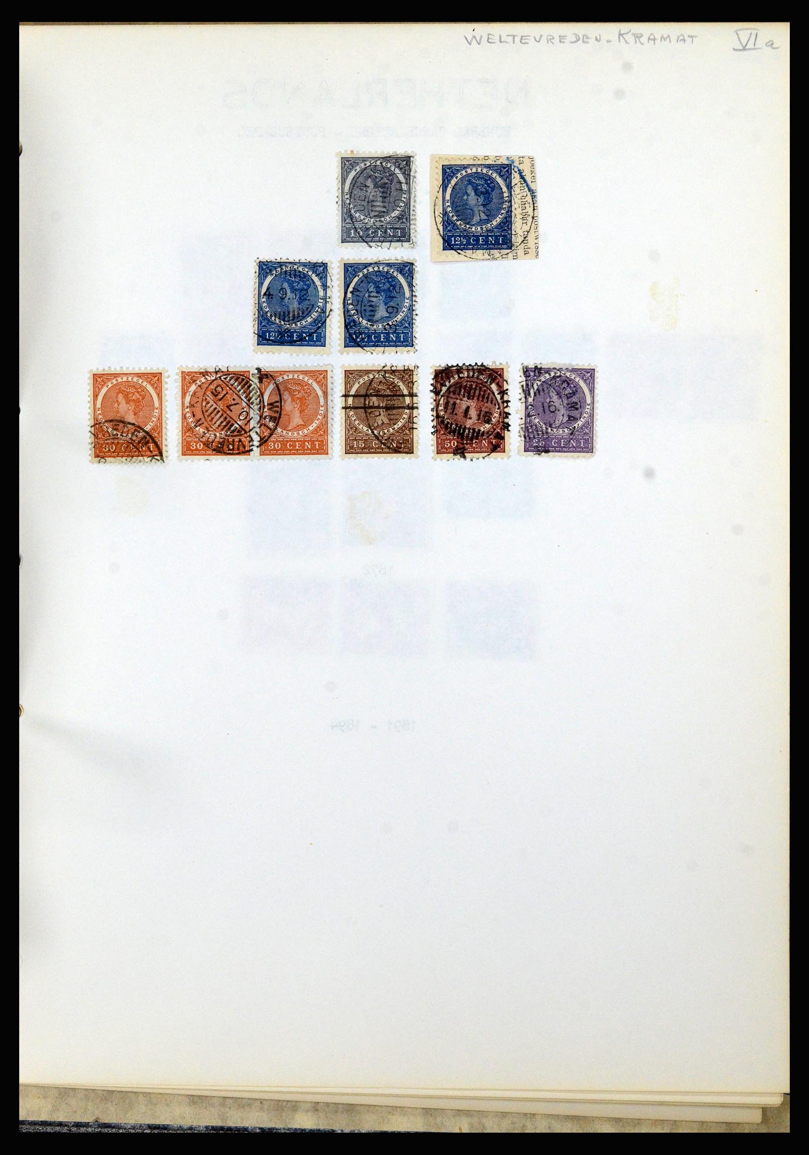 36841 191 - Postzegelverzameling 36841 Nederlands Indië kortebalk stempels.