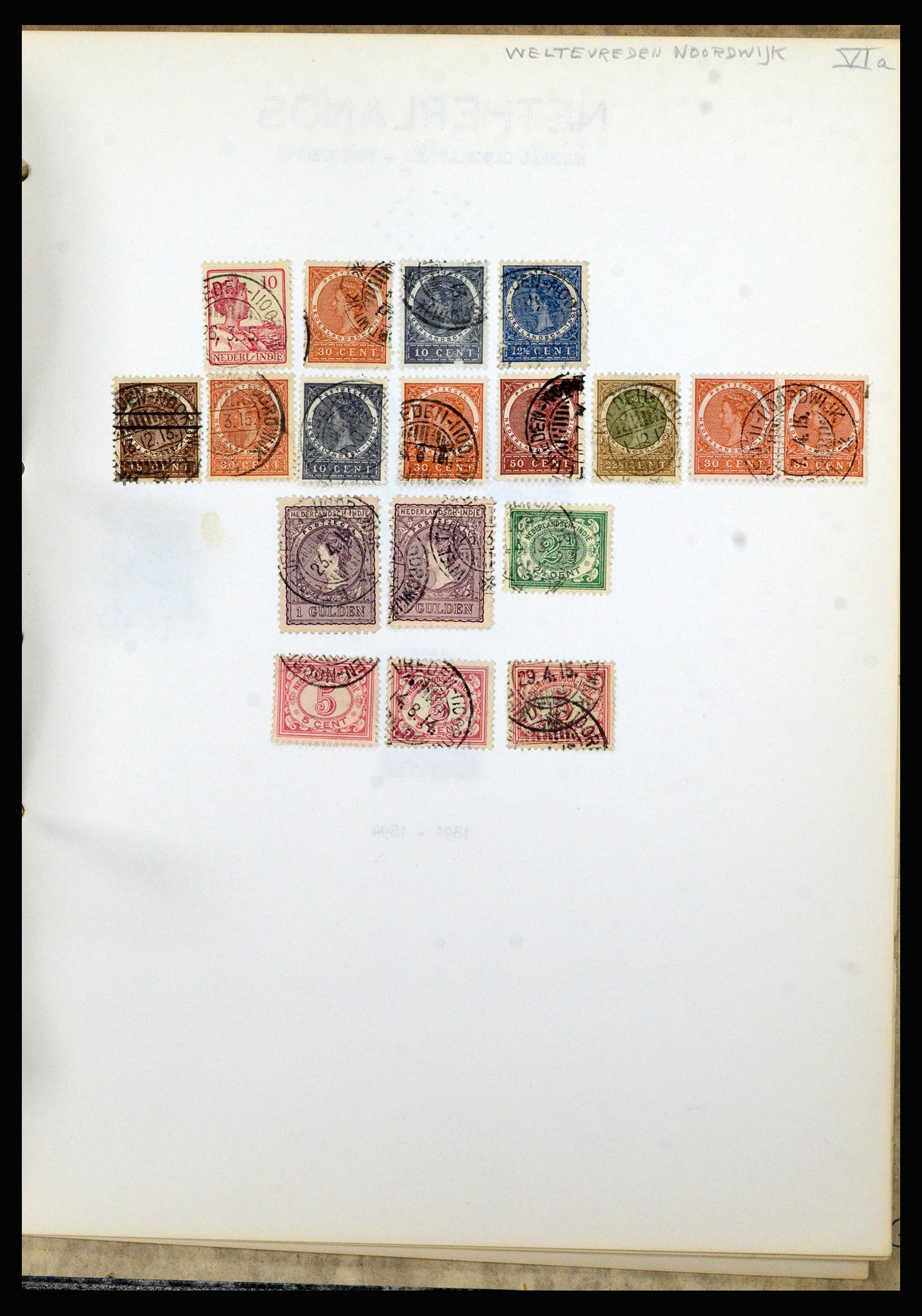 36841 192 - Postzegelverzameling 36841 Nederlands Indië kortebalk stempels.