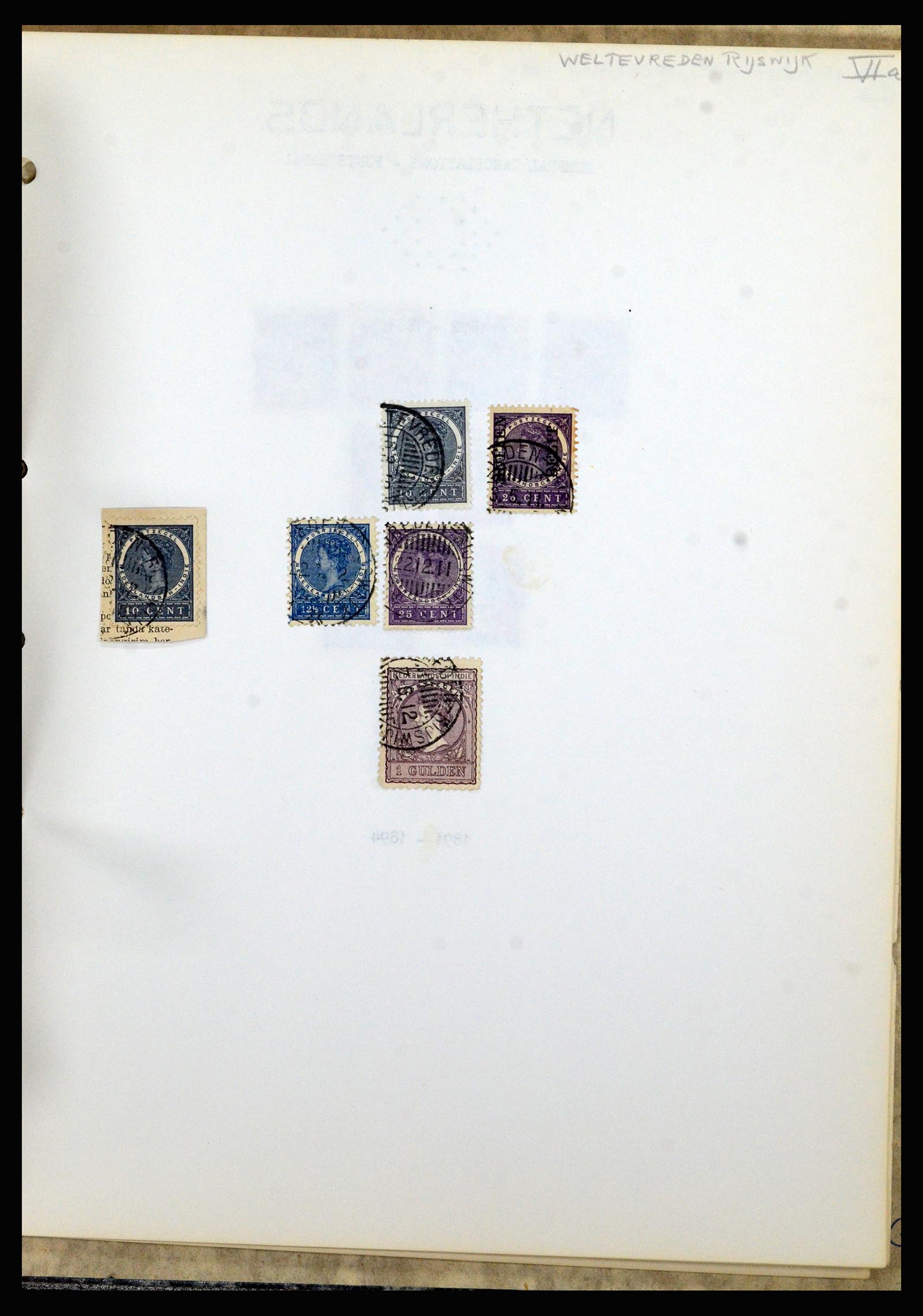 36841 193 - Postzegelverzameling 36841 Nederlands Indië kortebalk stempels.
