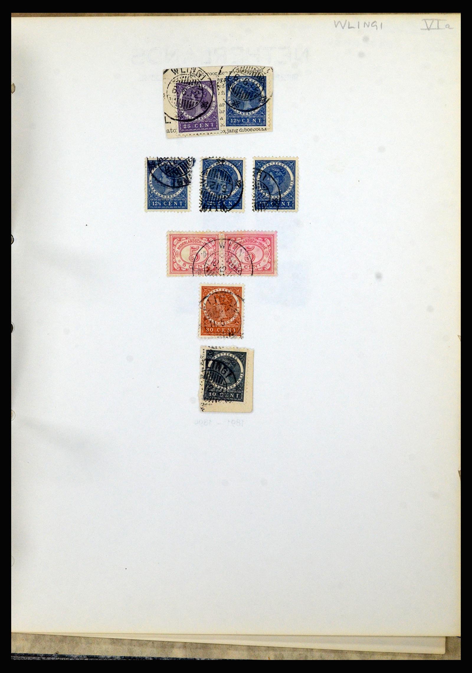 36841 195 - Postzegelverzameling 36841 Nederlands Indië kortebalk stempels.