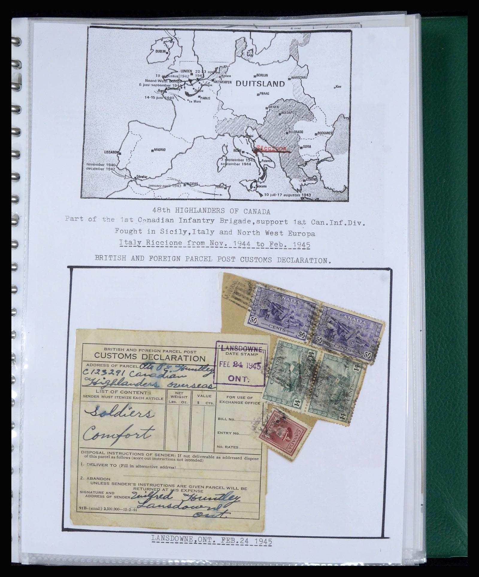 36842 025 - Postzegelverzameling 36842 Nederland bevrijding 1945.