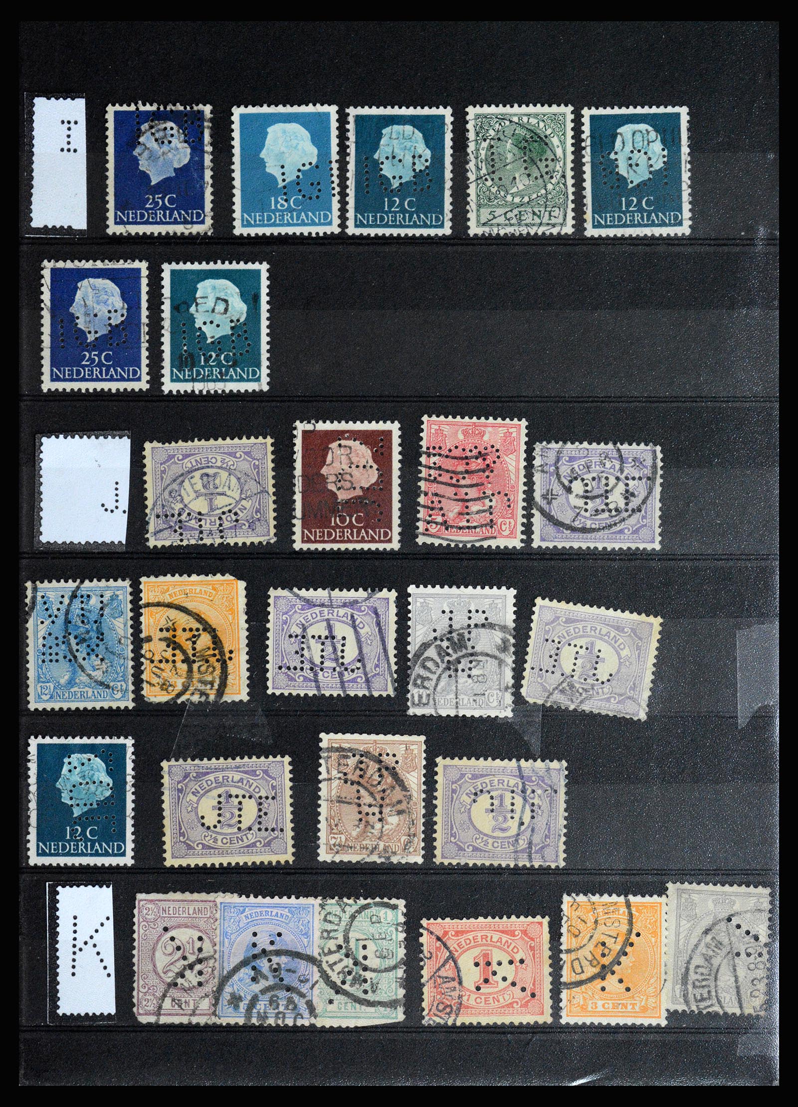 36849 008 - Stamp collection 36849 Netherlands perfins 1891-1960.