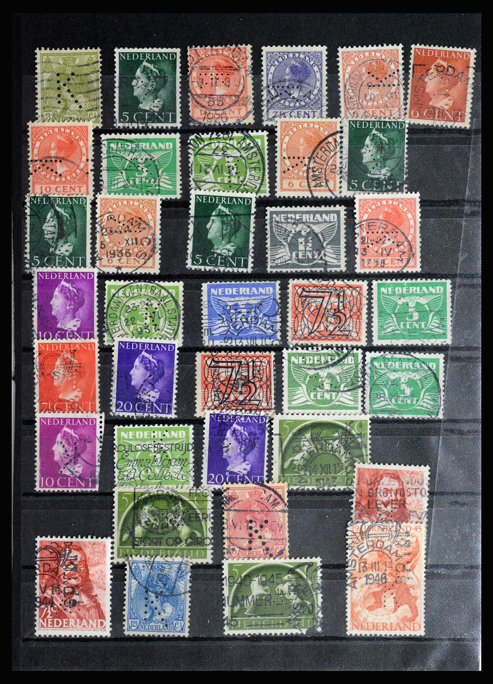 36849 011 - Postzegelverzameling 36849 Nederland perfins 1891-1960.