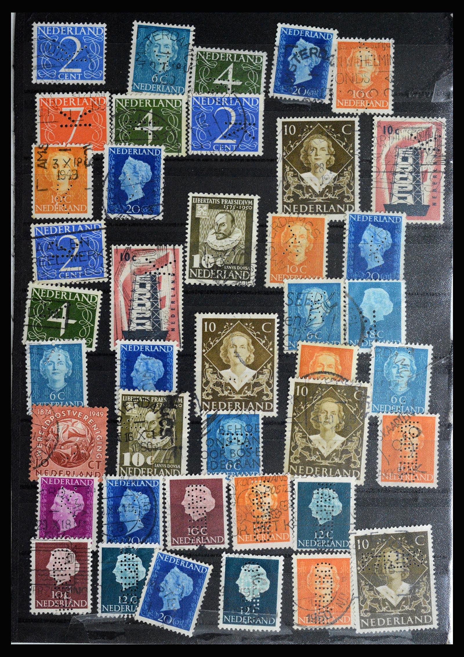 36849 012 - Stamp collection 36849 Netherlands perfins 1891-1960.