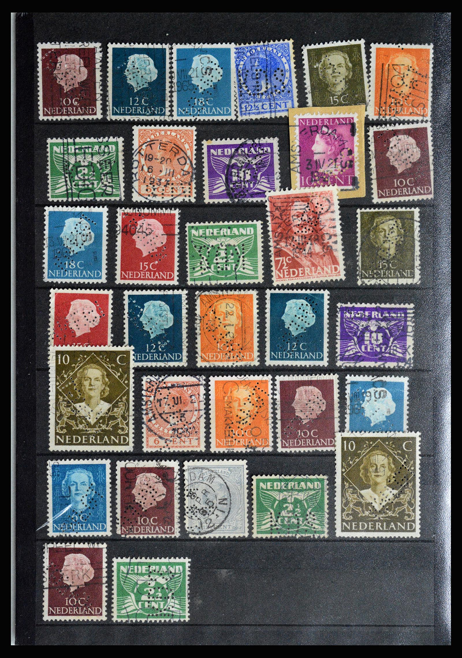 36849 014 - Stamp collection 36849 Netherlands perfins 1891-1960.