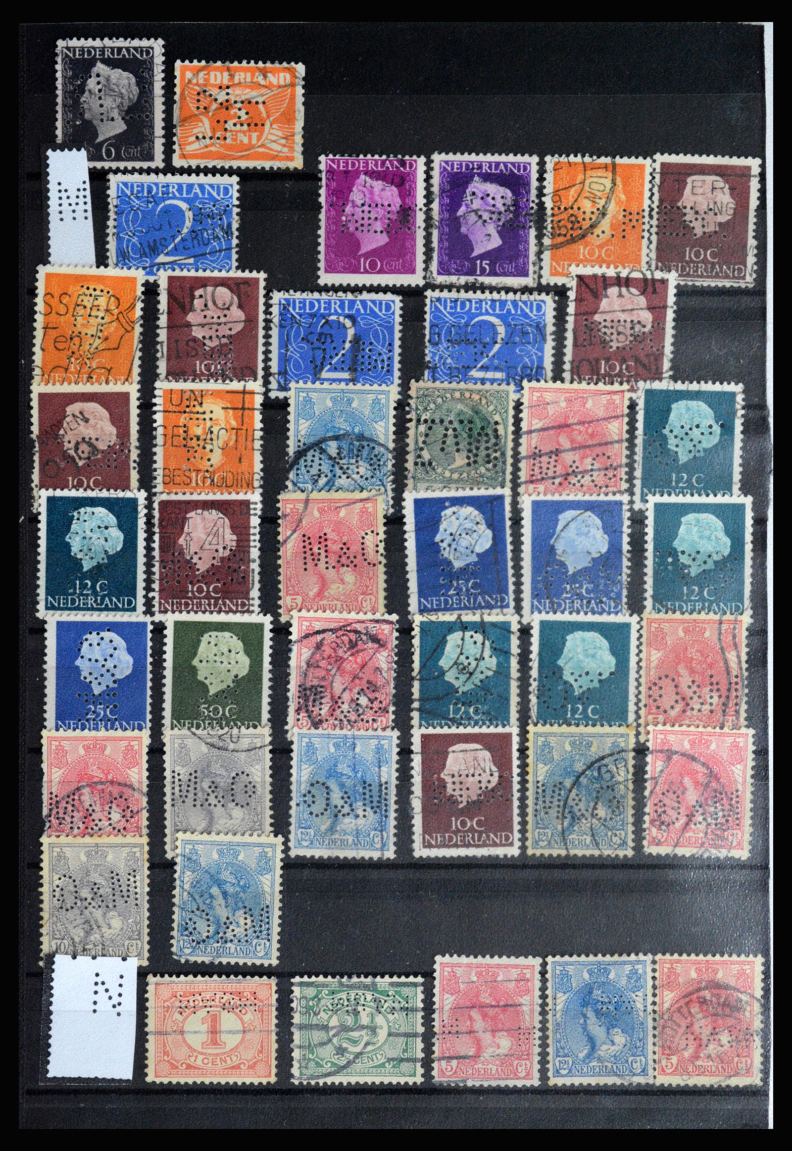 36849 017 - Stamp collection 36849 Netherlands perfins 1891-1960.
