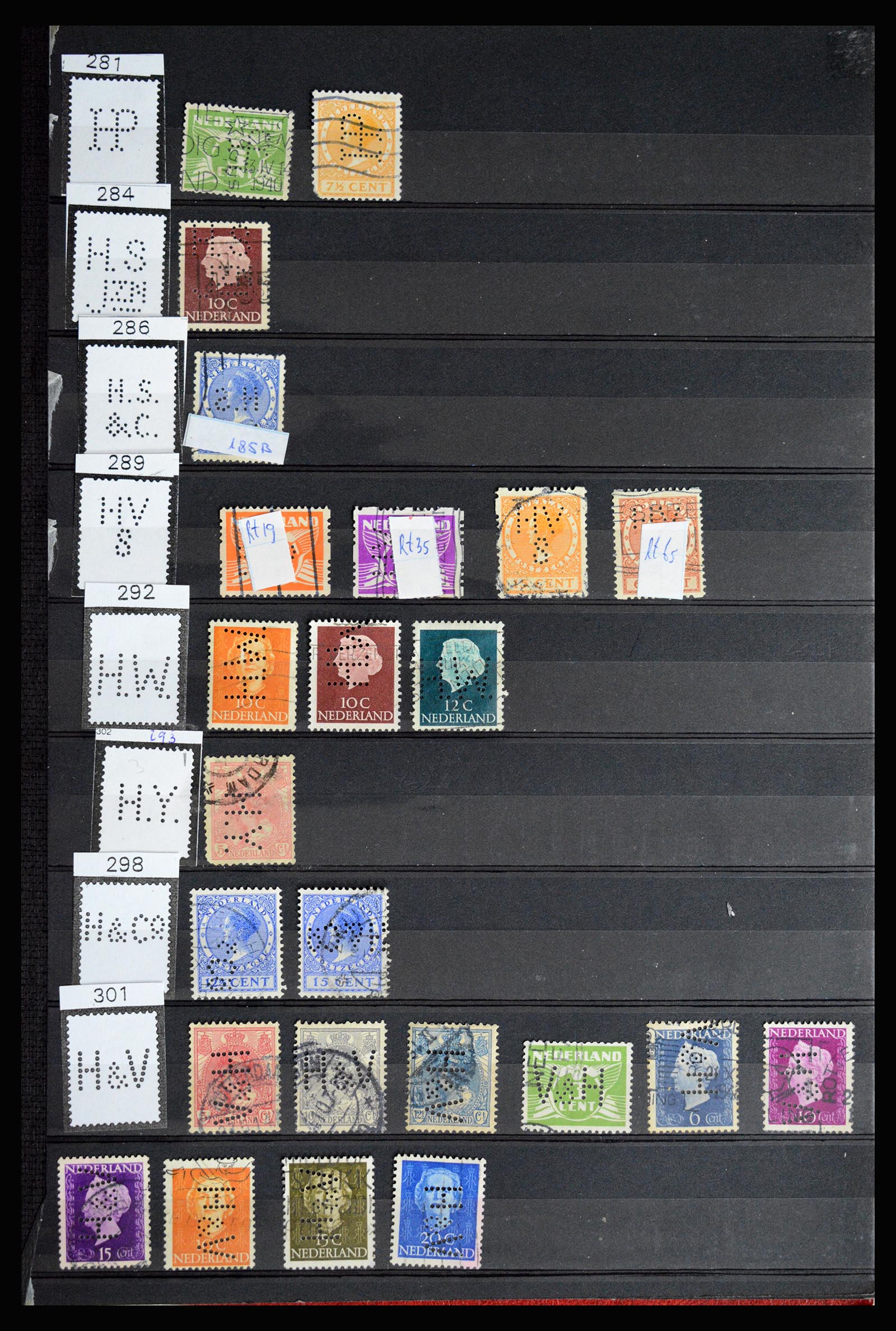 36849 055 - Stamp collection 36849 Netherlands perfins 1891-1960.