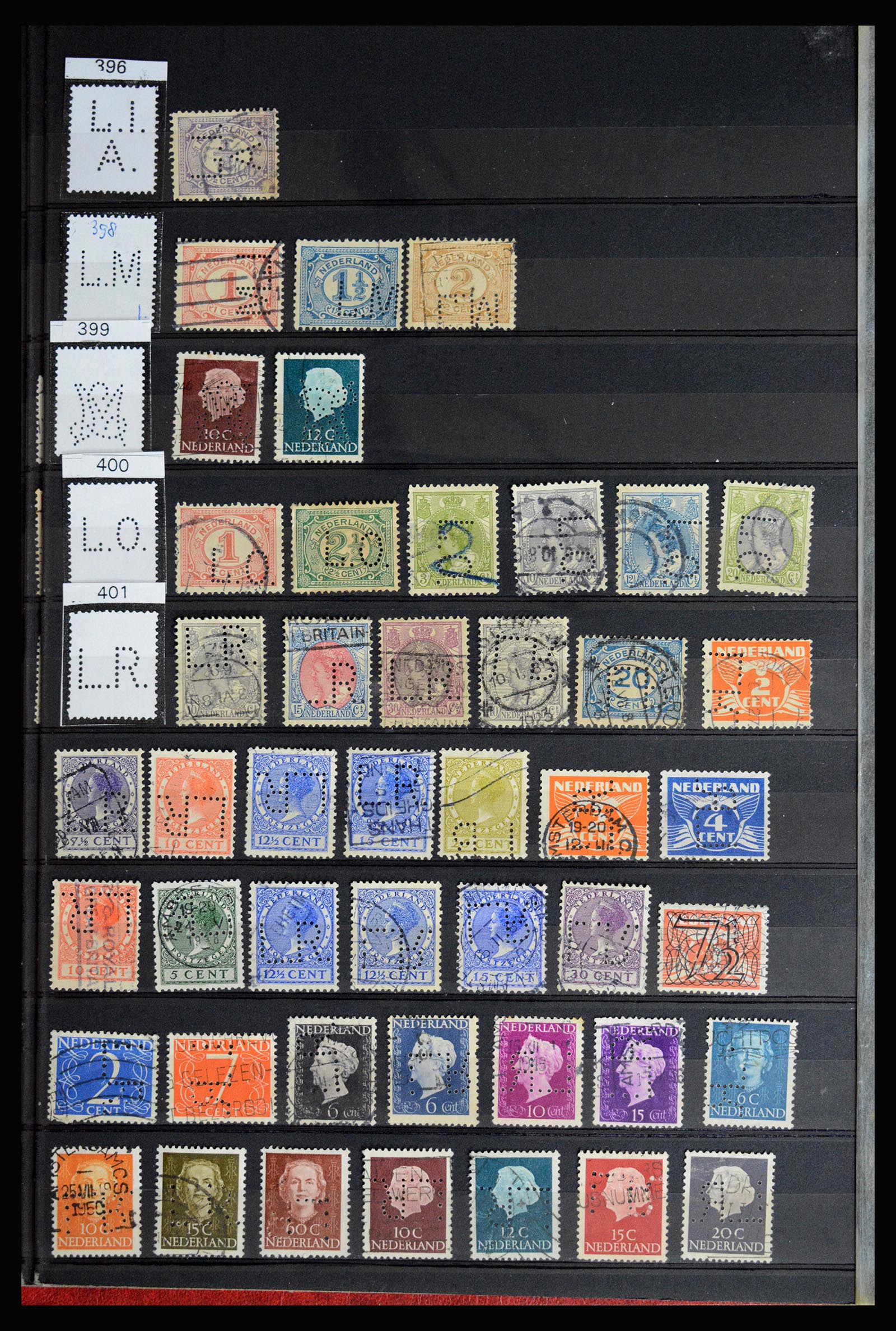 36849 060 - Stamp collection 36849 Netherlands perfins 1891-1960.