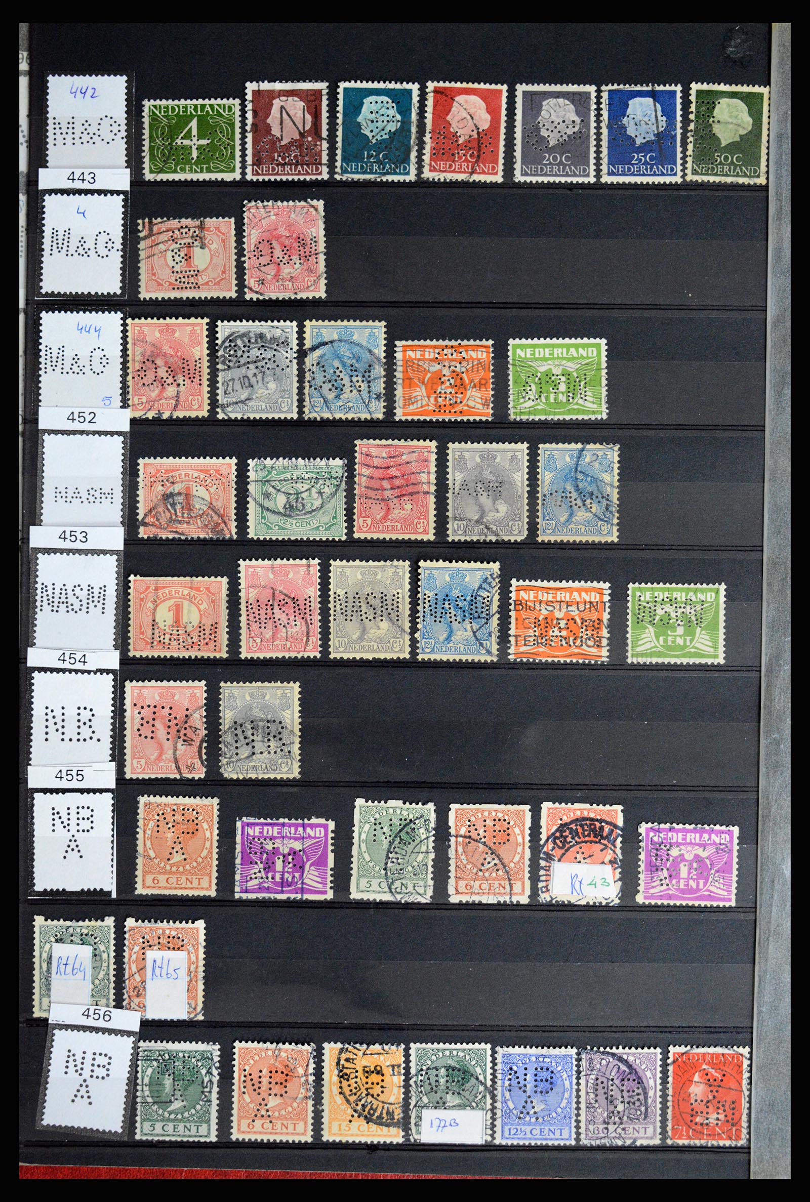 36849 062 - Stamp collection 36849 Netherlands perfins 1891-1960.