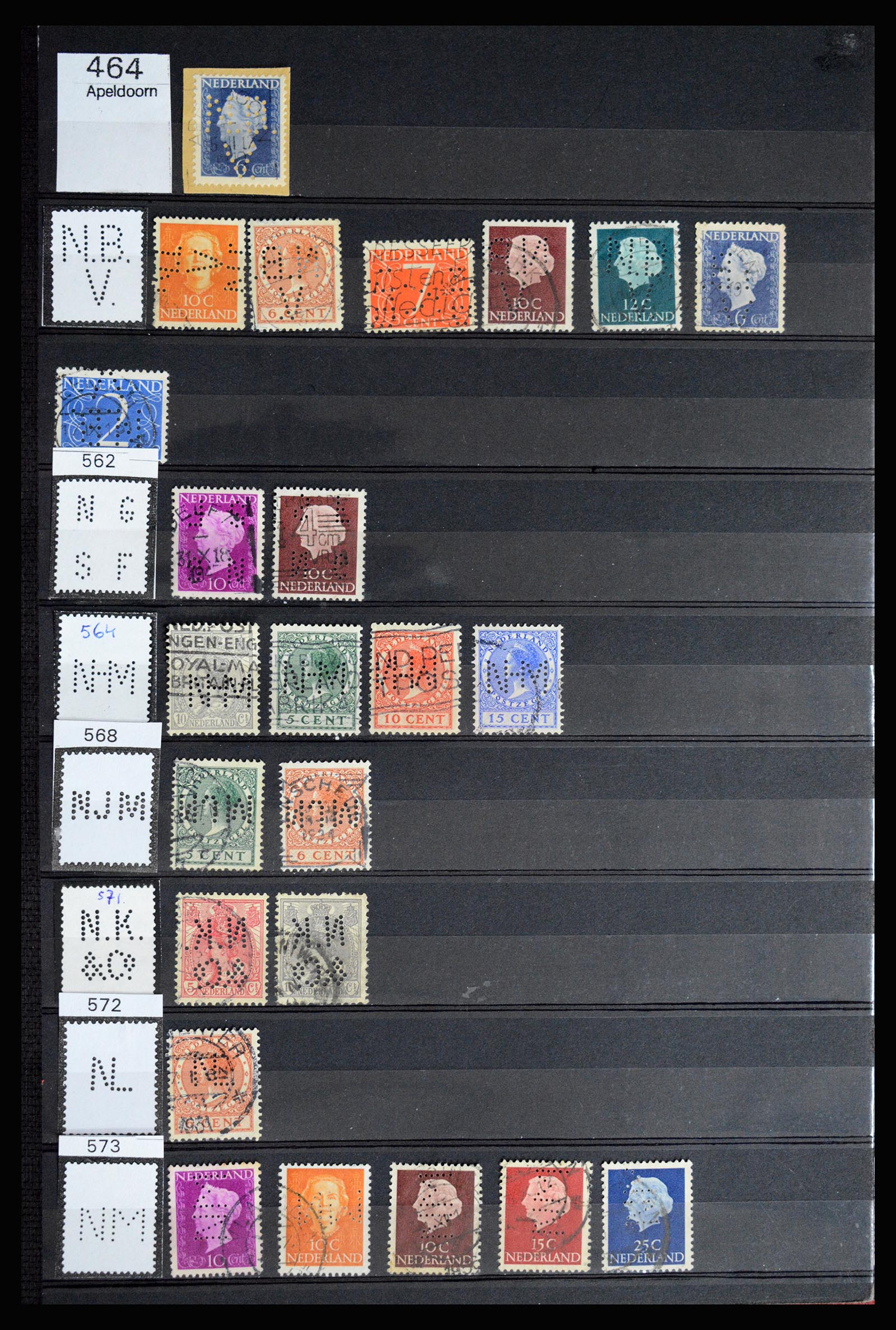 36849 063 - Stamp collection 36849 Netherlands perfins 1891-1960.