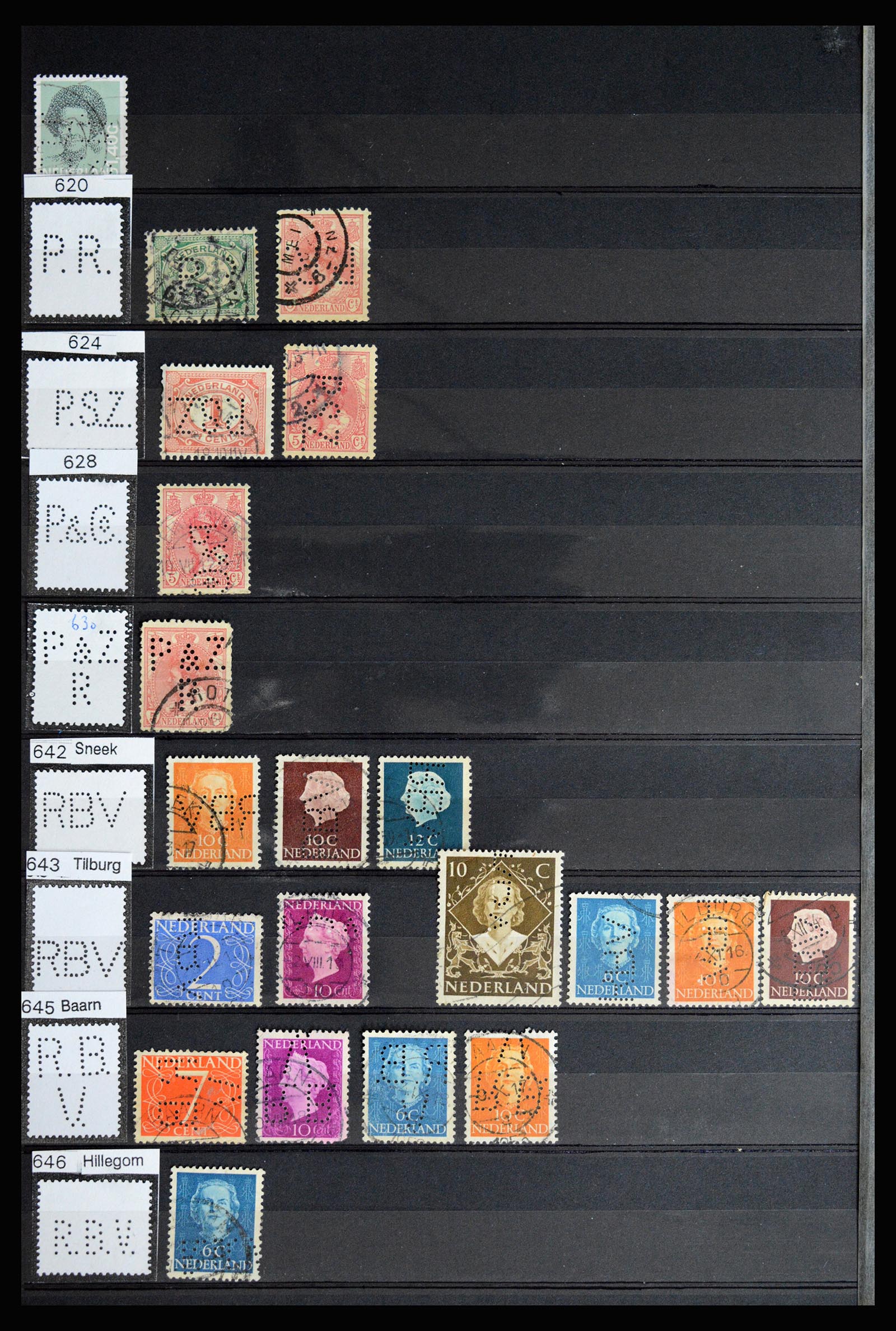 36849 066 - Stamp collection 36849 Netherlands perfins 1891-1960.