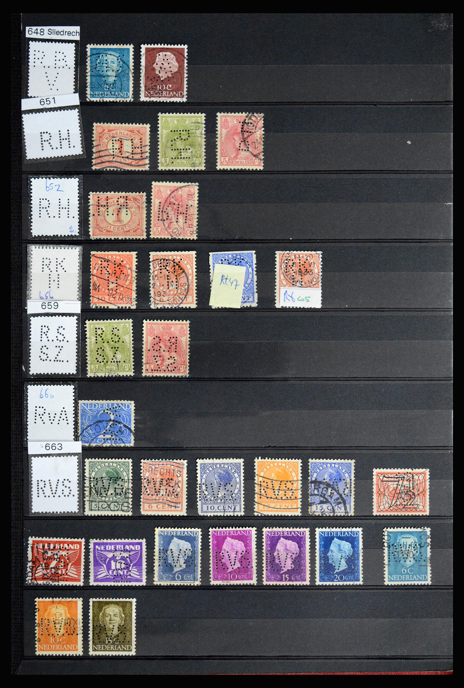36849 067 - Stamp collection 36849 Netherlands perfins 1891-1960.