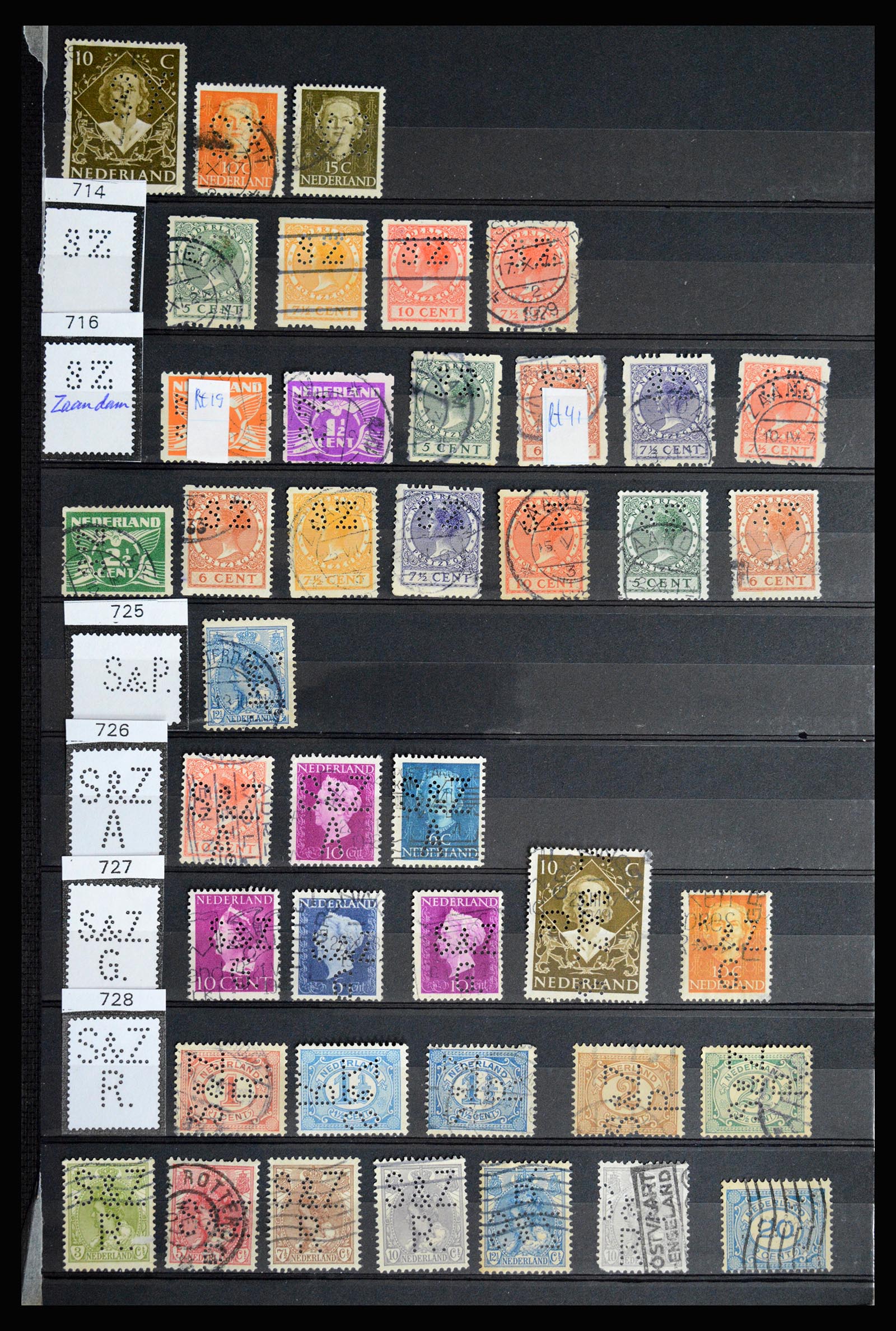 36849 071 - Stamp collection 36849 Netherlands perfins 1891-1960.