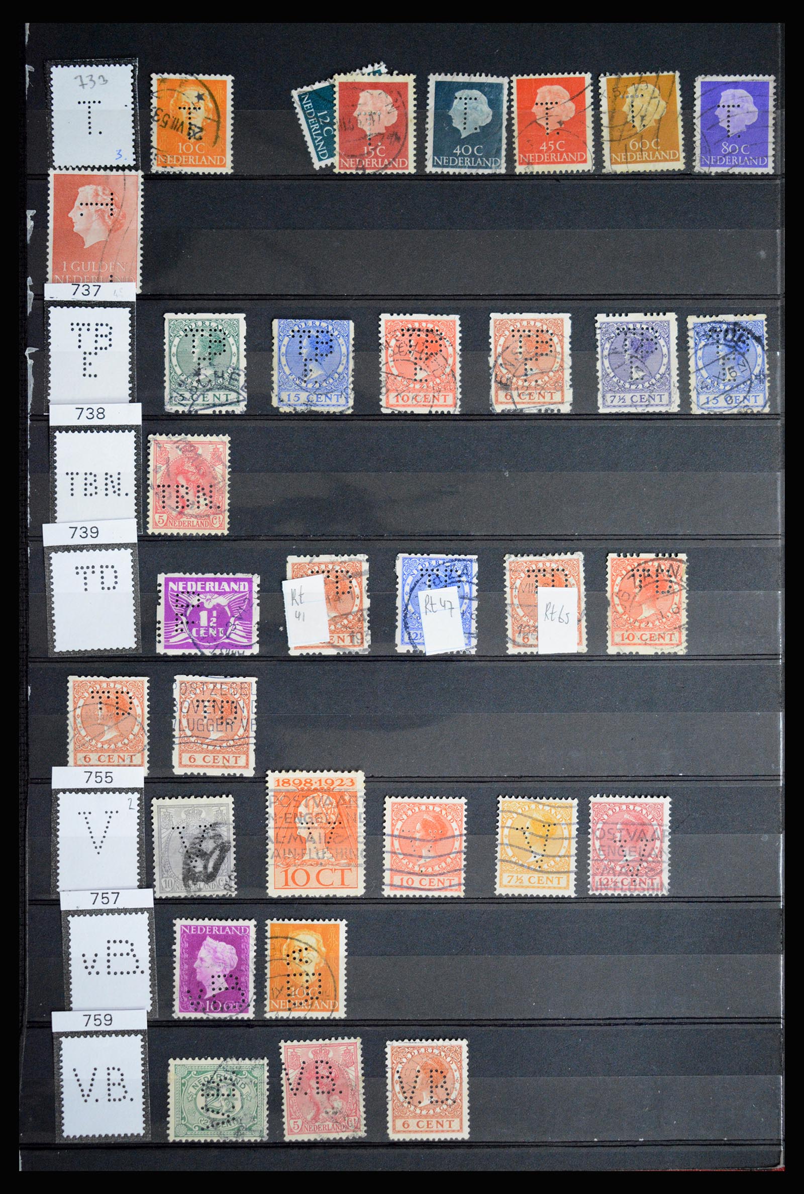 36849 073 - Stamp collection 36849 Netherlands perfins 1891-1960.