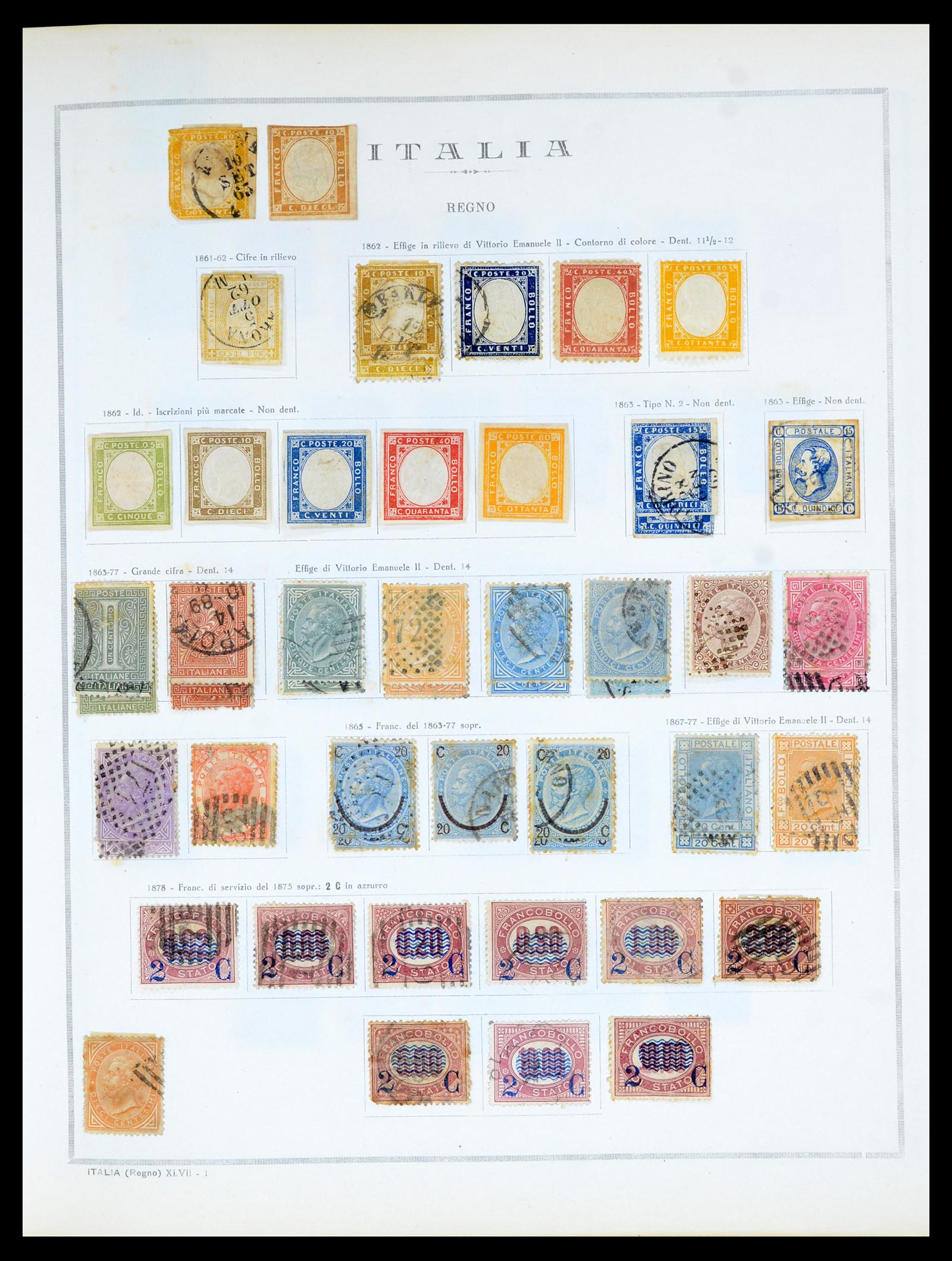 36865 009 - Postzegelverzameling 36865 Italië en gebieden 1850-1966.