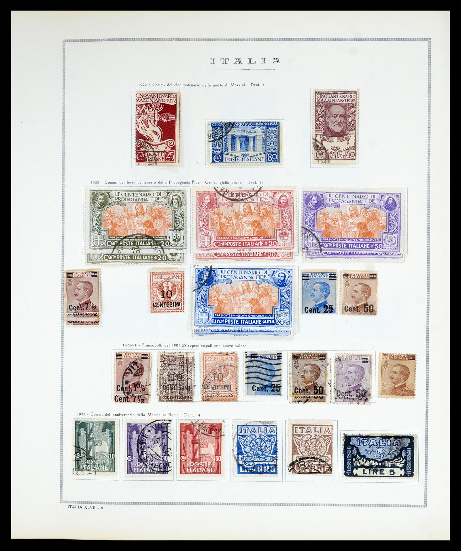 36865 014 - Postzegelverzameling 36865 Italië en gebieden 1850-1966.