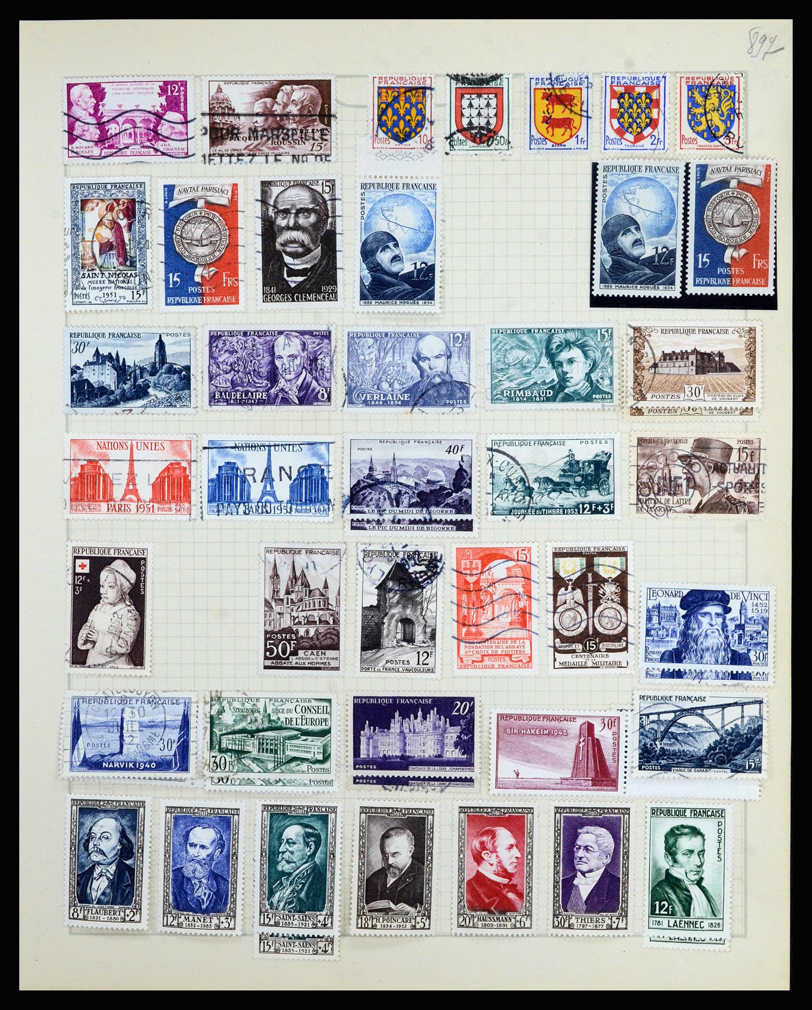 36872 035 - Postzegelverzameling 36872 Europese landen 1849-1950.