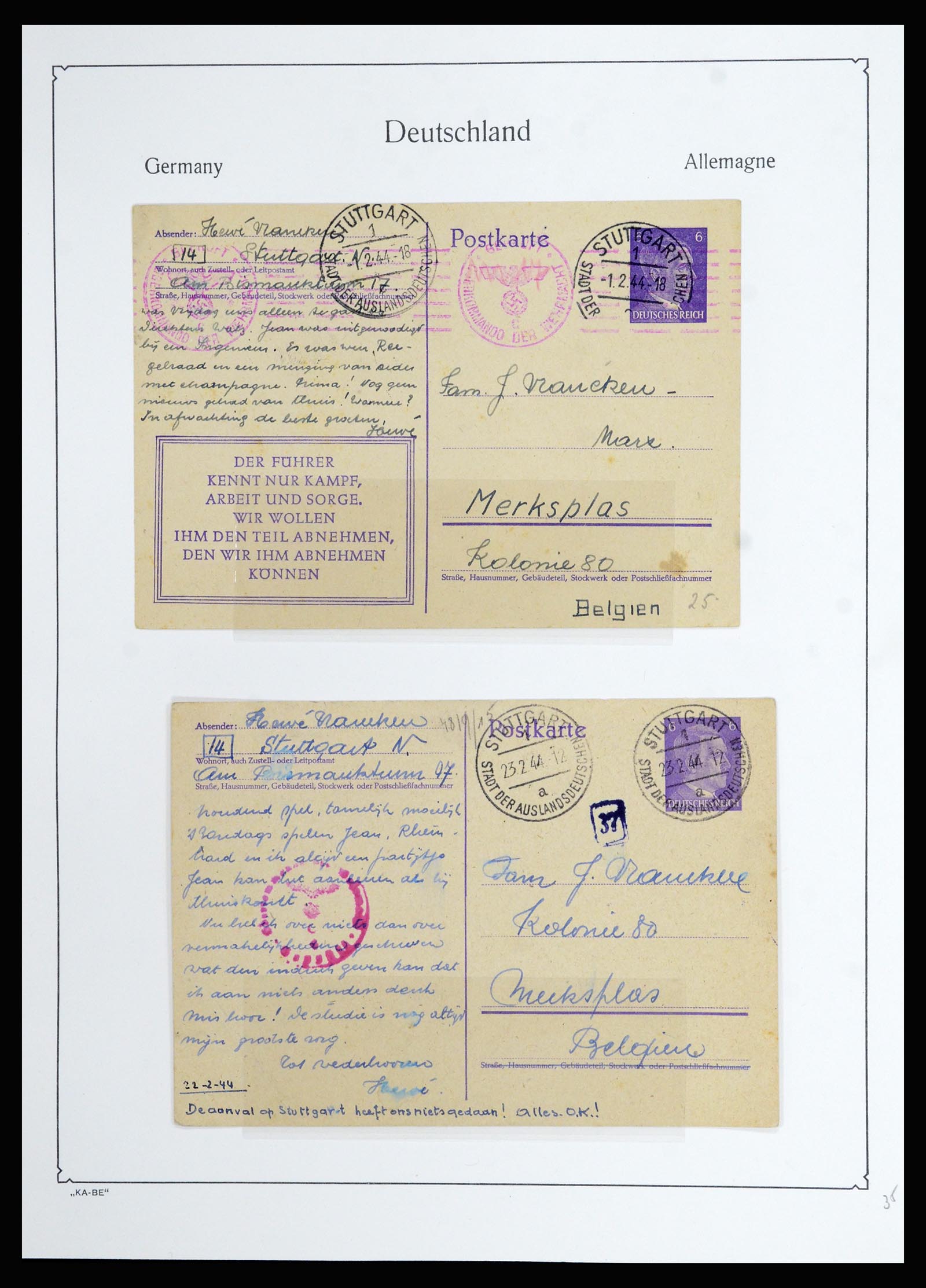 36877 093 - Stamp collection 36877 German Reich 1933-1945.