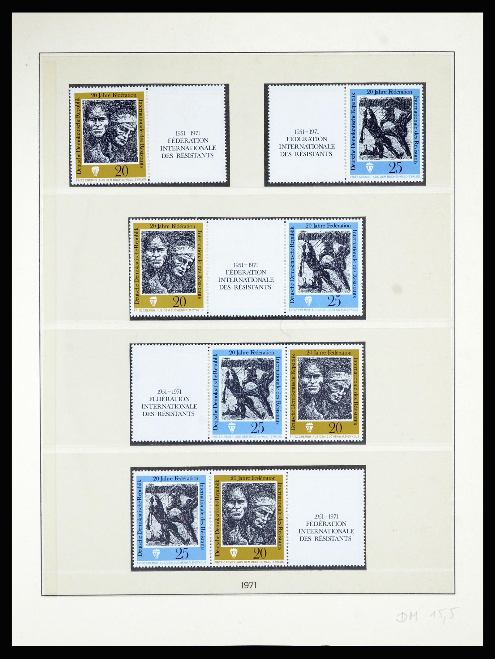 36879 054 - Postzegelverzameling 36879 DDR combinaties 1955-1981.