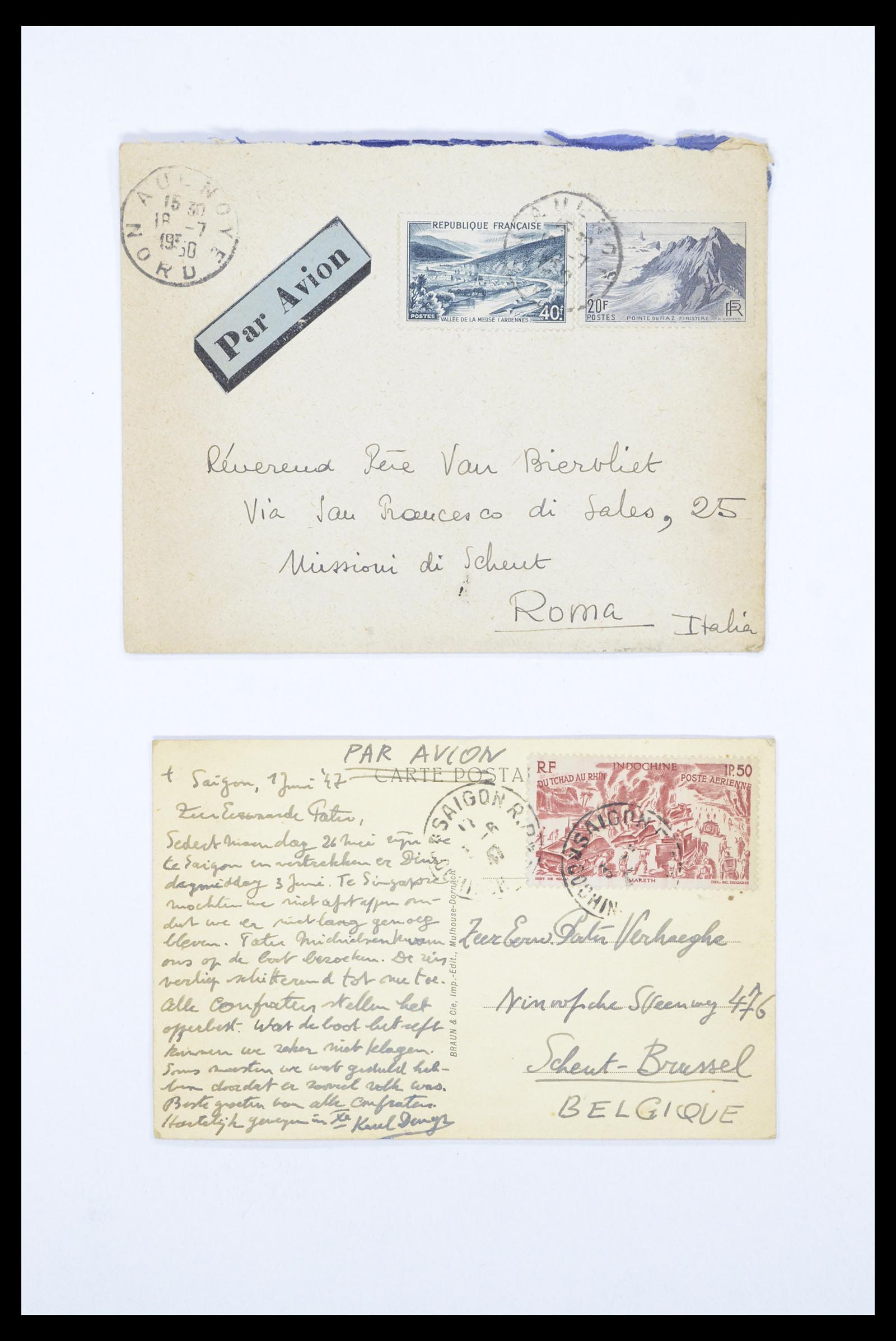 36894 001 - Postzegelverzameling 36894 Frankrik en koloniën brieven 1885-1950.