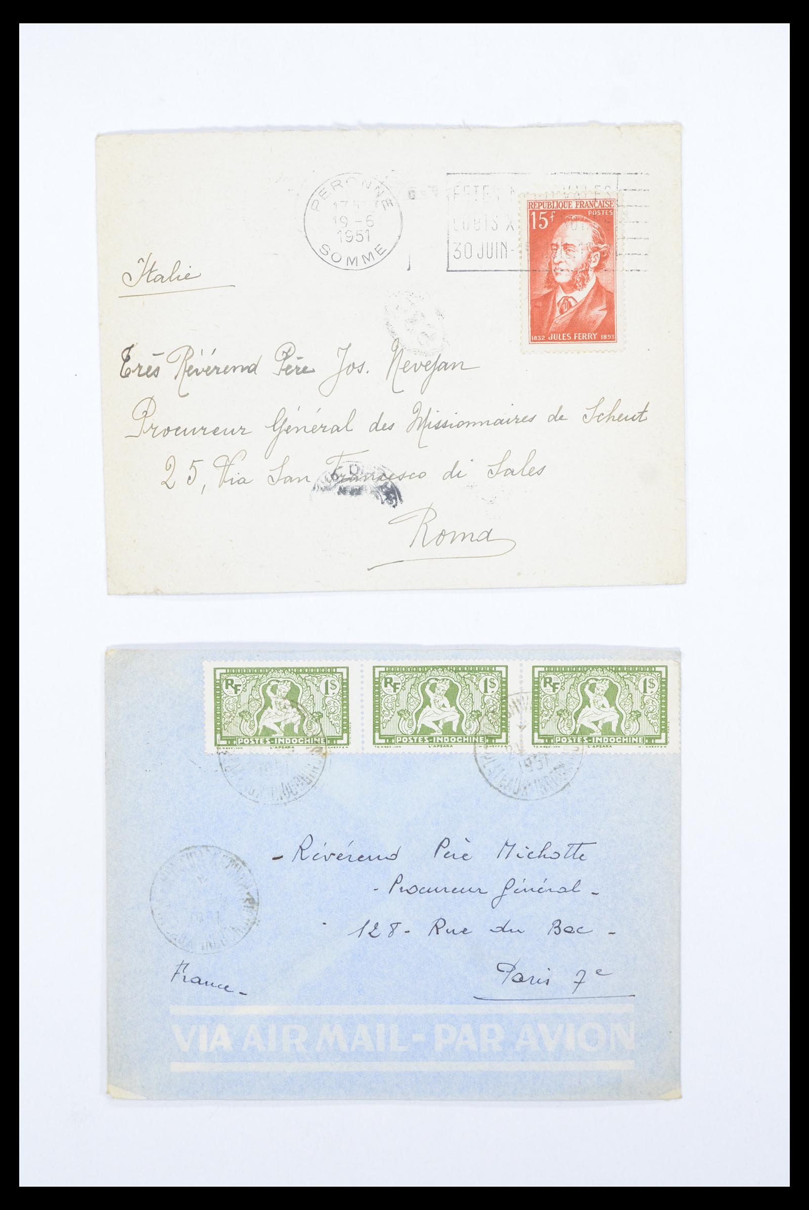 36894 003 - Postzegelverzameling 36894 Frankrik en koloniën brieven 1885-1950.