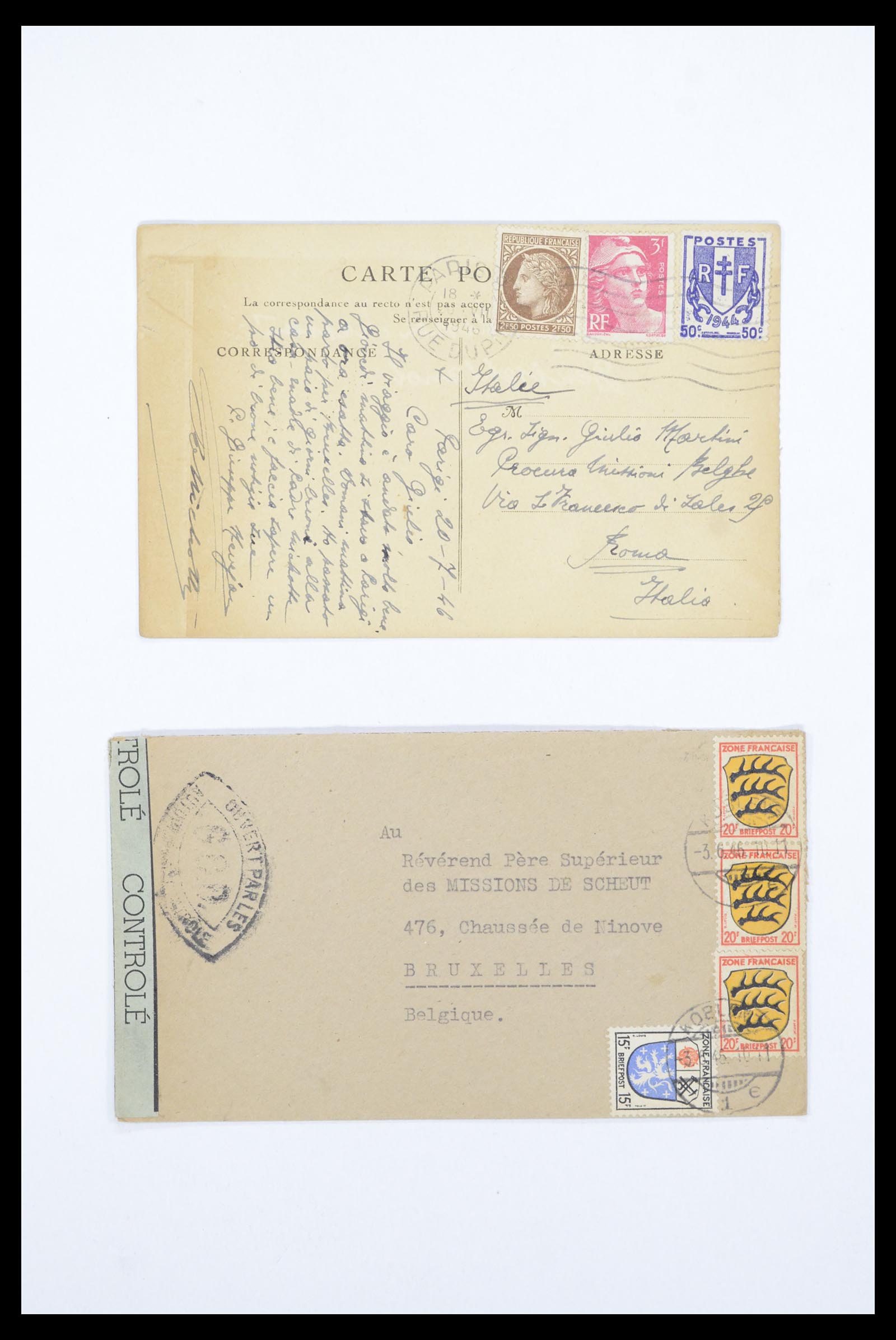 36894 007 - Postzegelverzameling 36894 Frankrik en koloniën brieven 1885-1950.