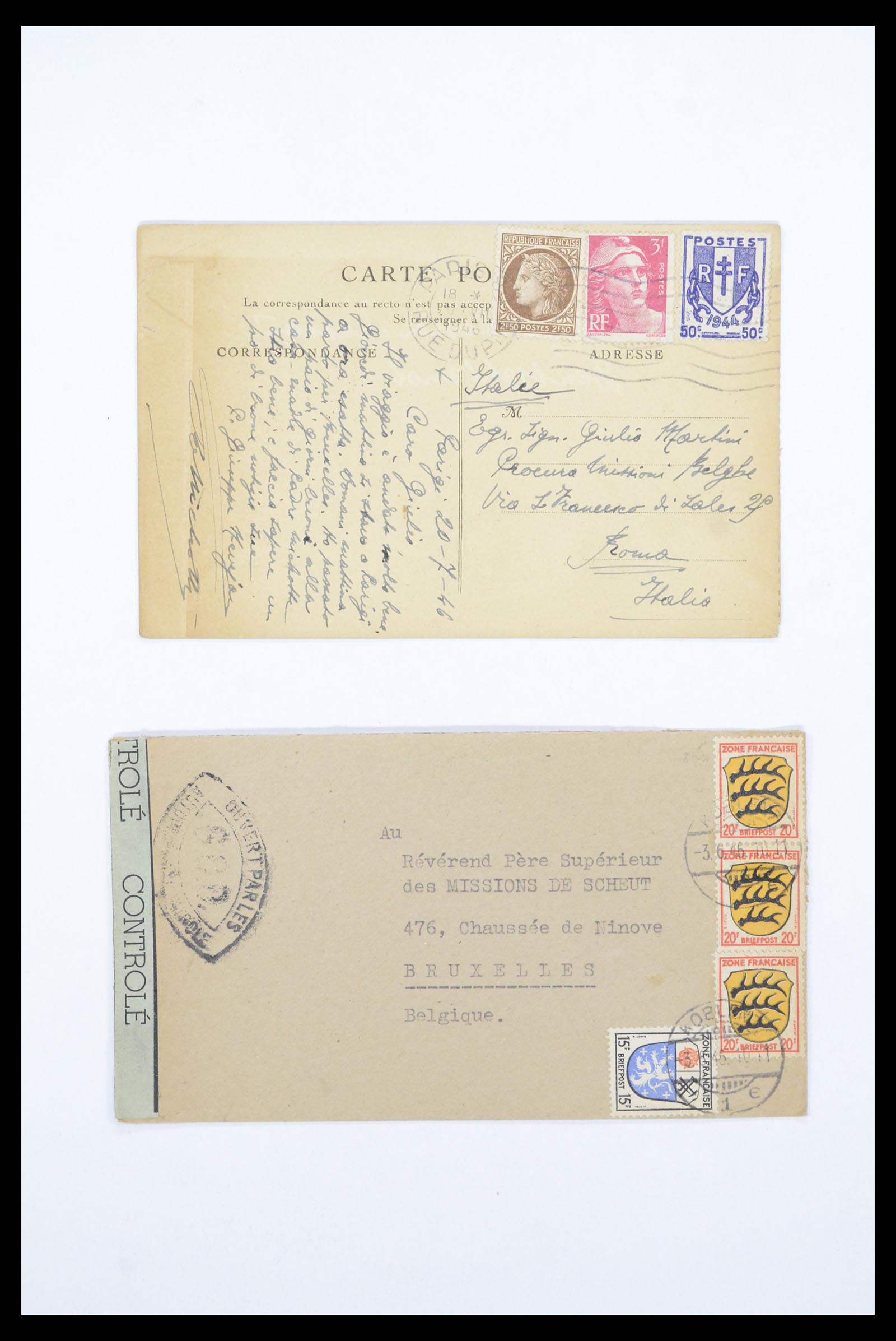 36894 007 - Postzegelverzameling 36894 Frankrik en koloniën brieven 1885-1950.
