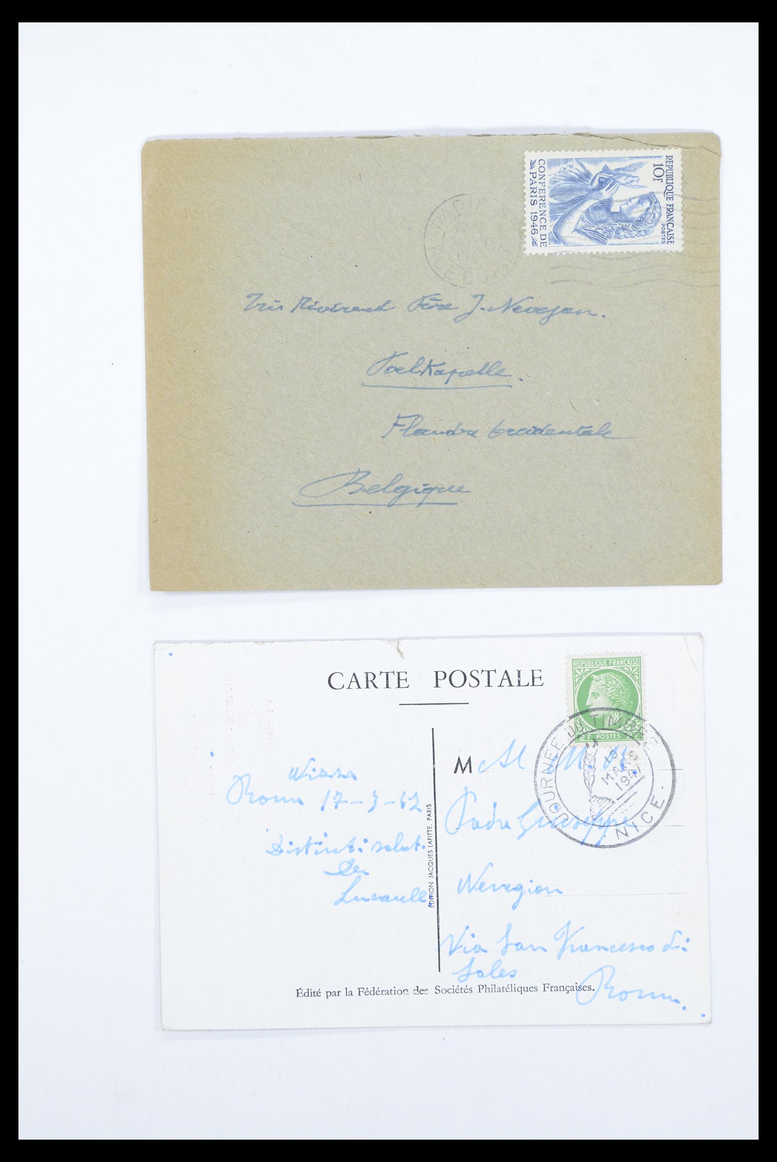36894 009 - Postzegelverzameling 36894 Frankrik en koloniën brieven 1885-1950.