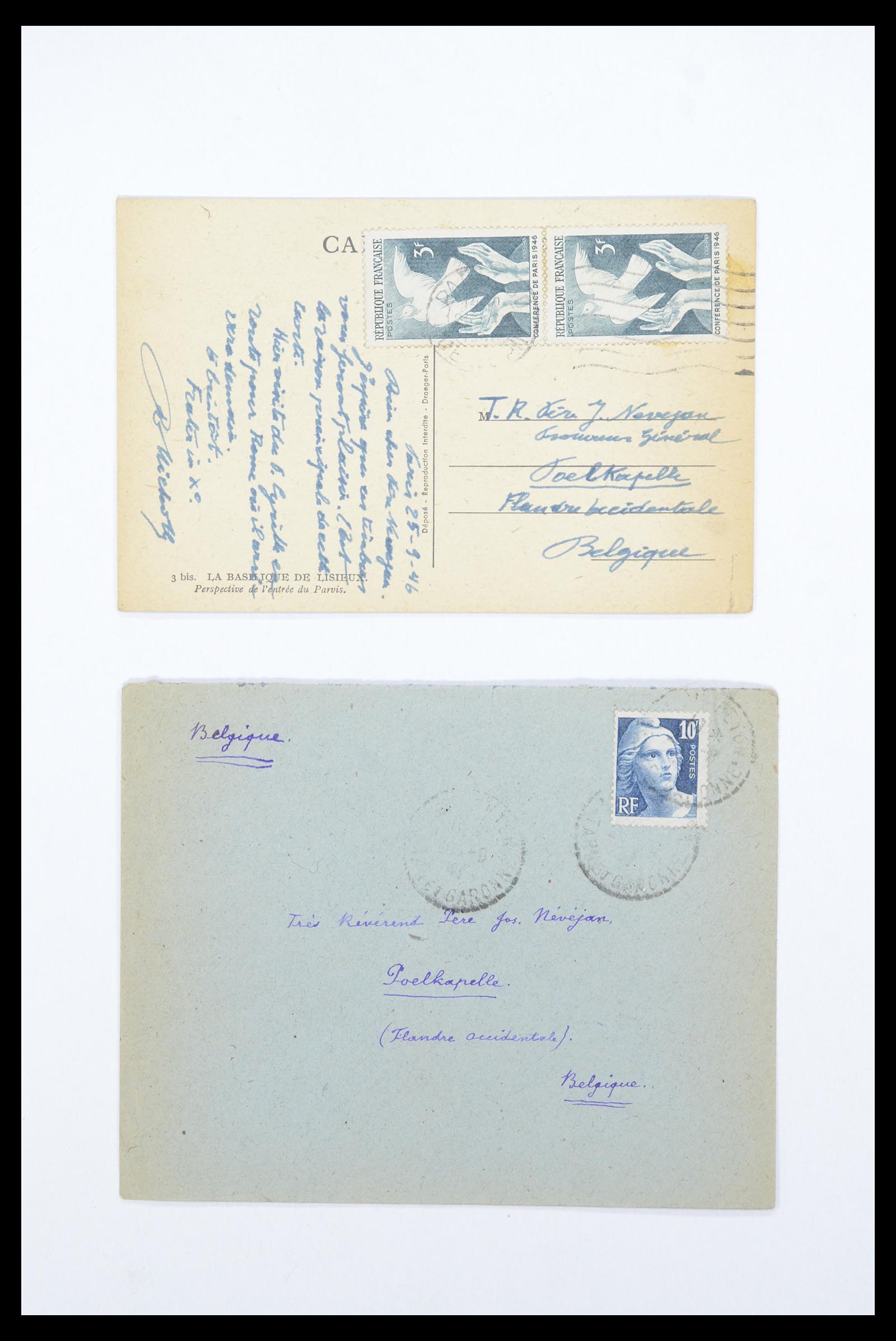 36894 013 - Postzegelverzameling 36894 Frankrik en koloniën brieven 1885-1950.
