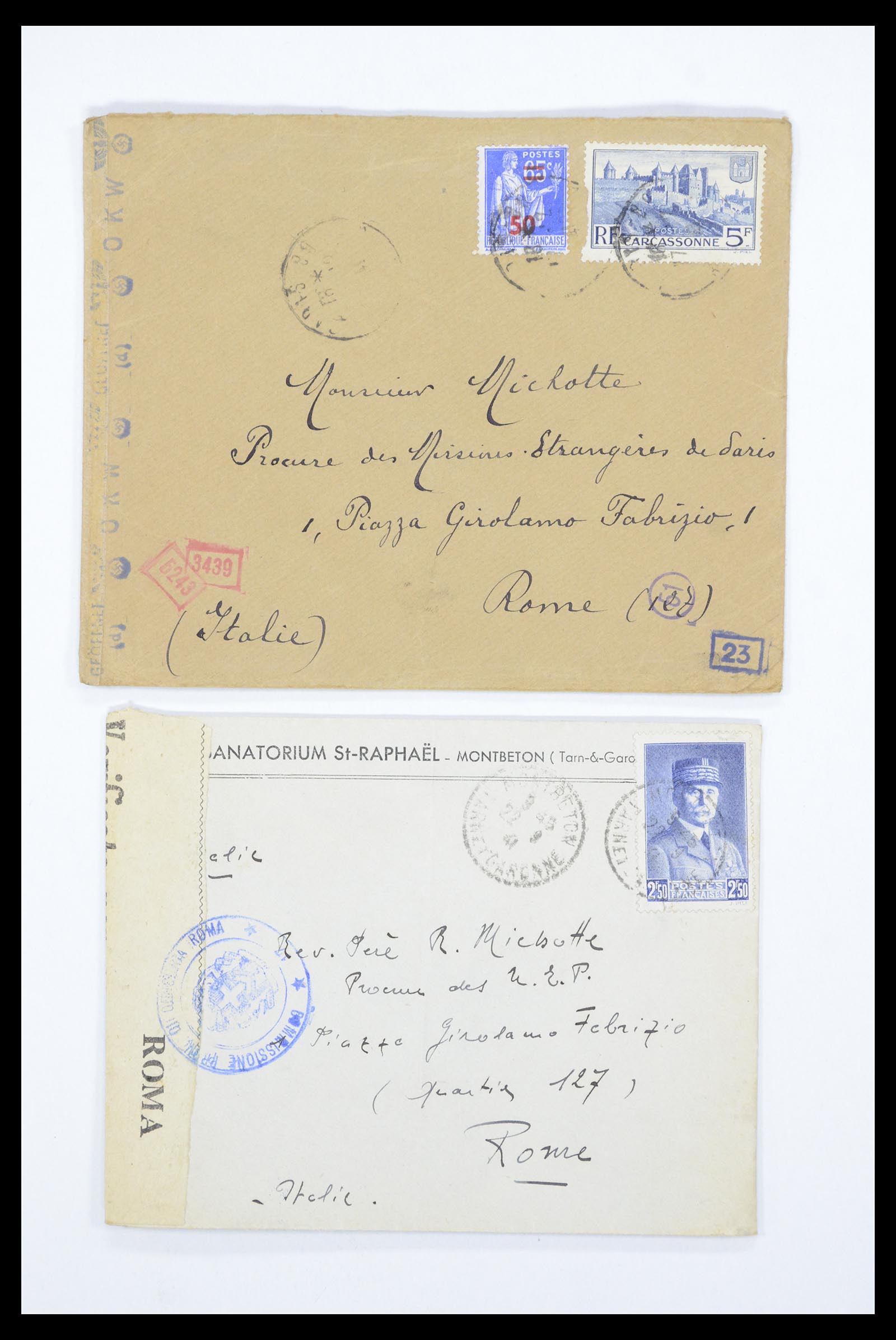 36894 017 - Postzegelverzameling 36894 Frankrik en koloniën brieven 1885-1950.