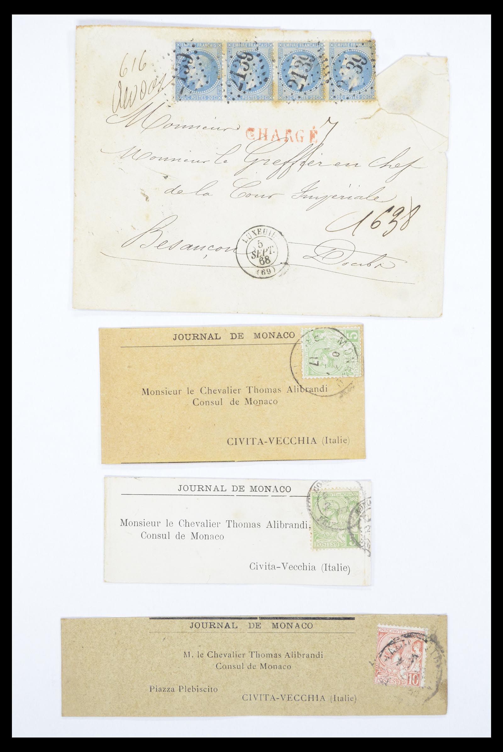 36894 021 - Postzegelverzameling 36894 Frankrik en koloniën brieven 1885-1950.